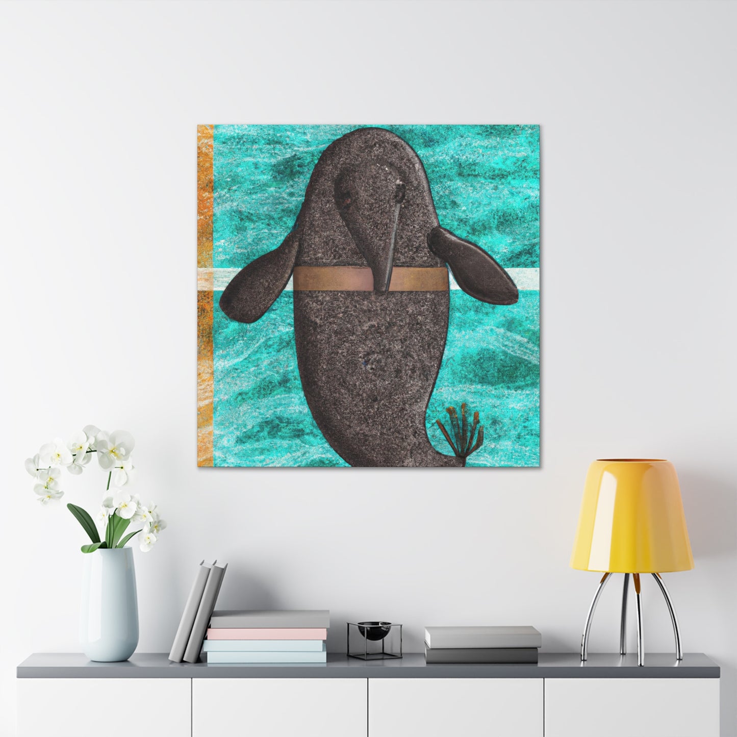 Manatee in Deco Style - Canvas