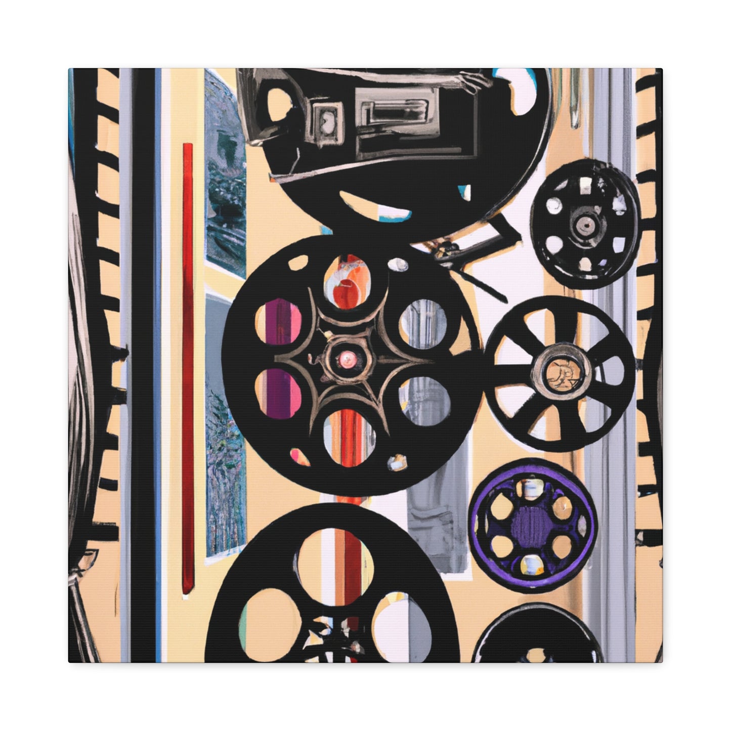 "Film Reels in Deco" - Canvas