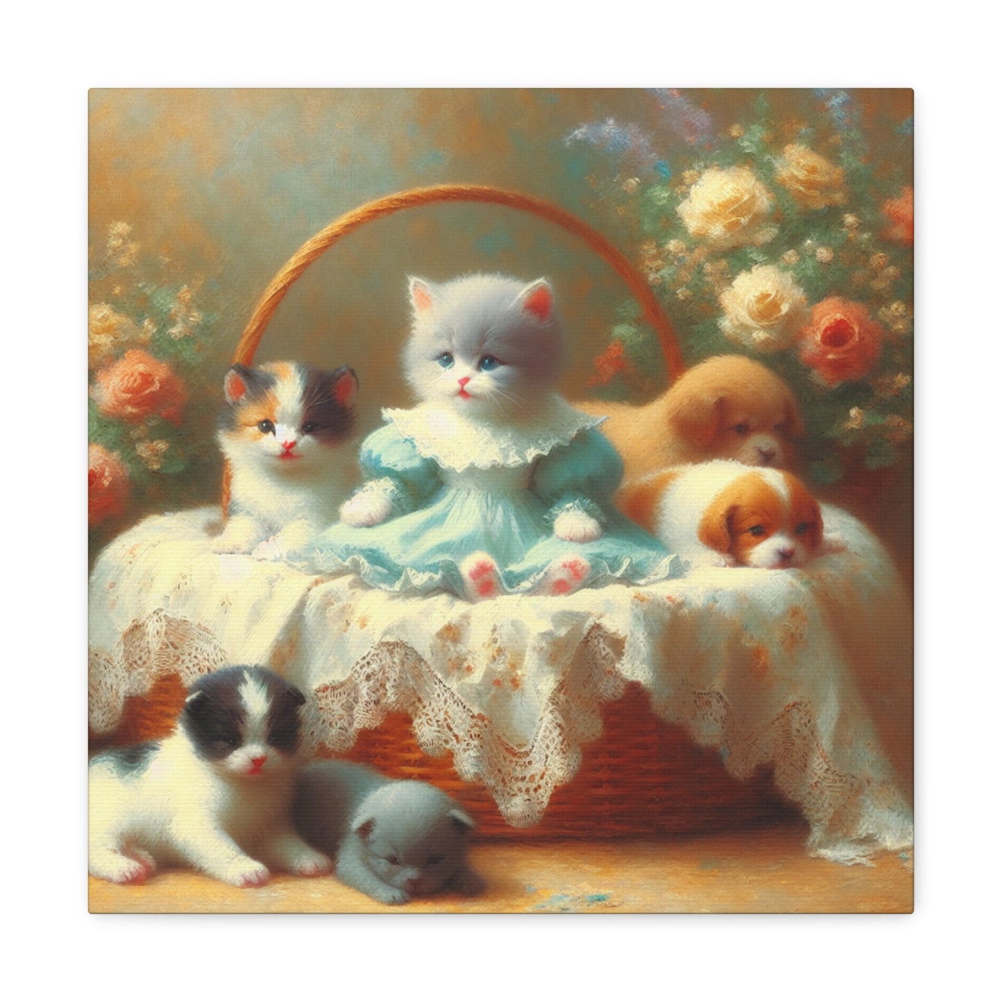 Whimsical Furry Companions - Canvas