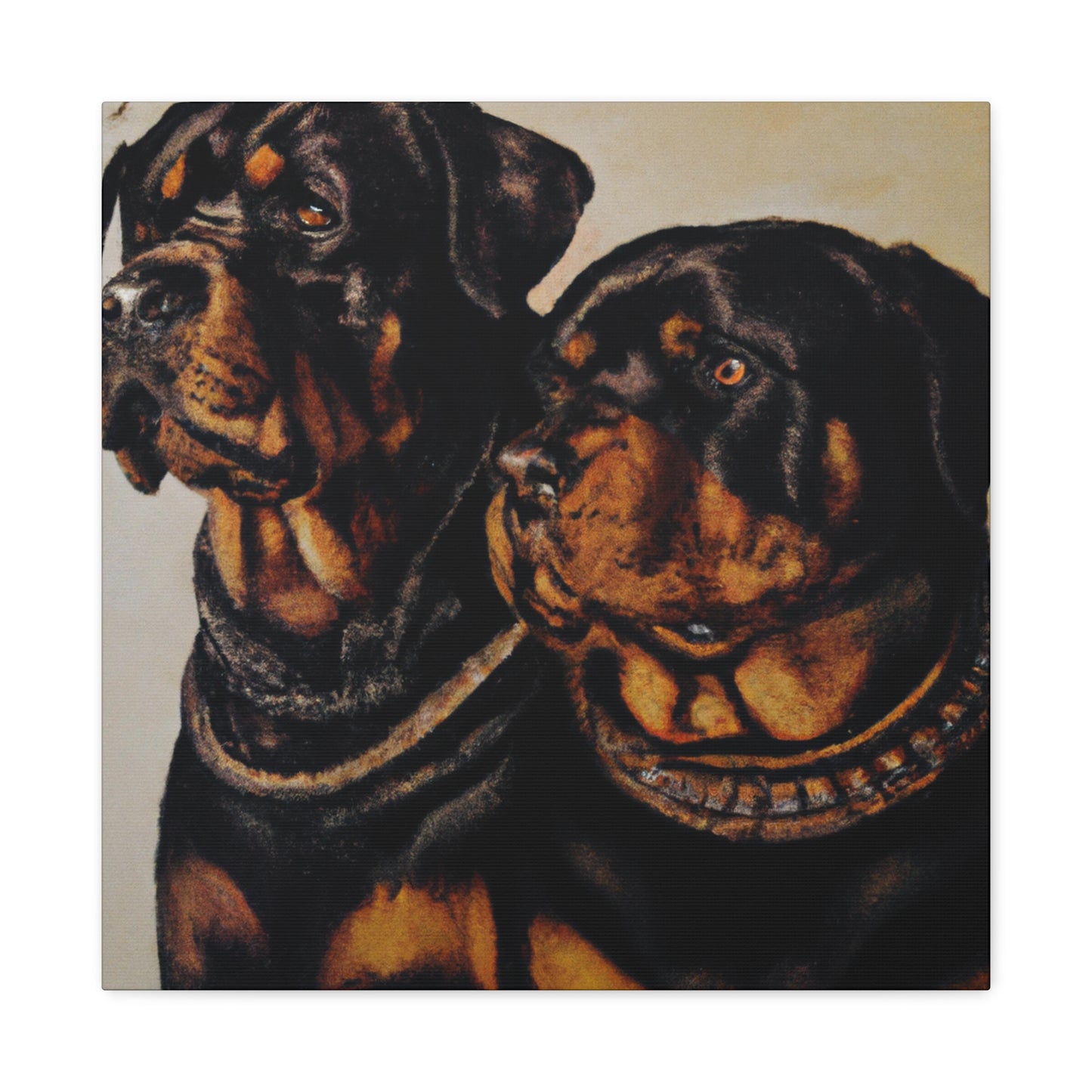 "Rottweiler's Majestic Portrait" - Canvas