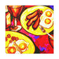 "Tabletop Dining Reflection" - Canvas