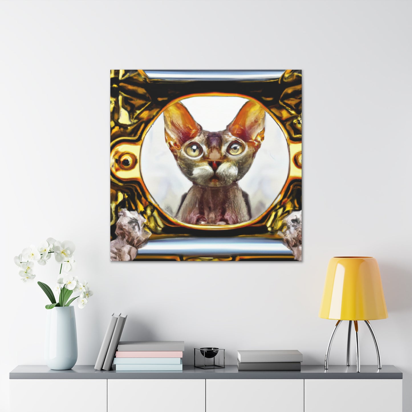 "Surrealistic Devon Rex" - Canvas