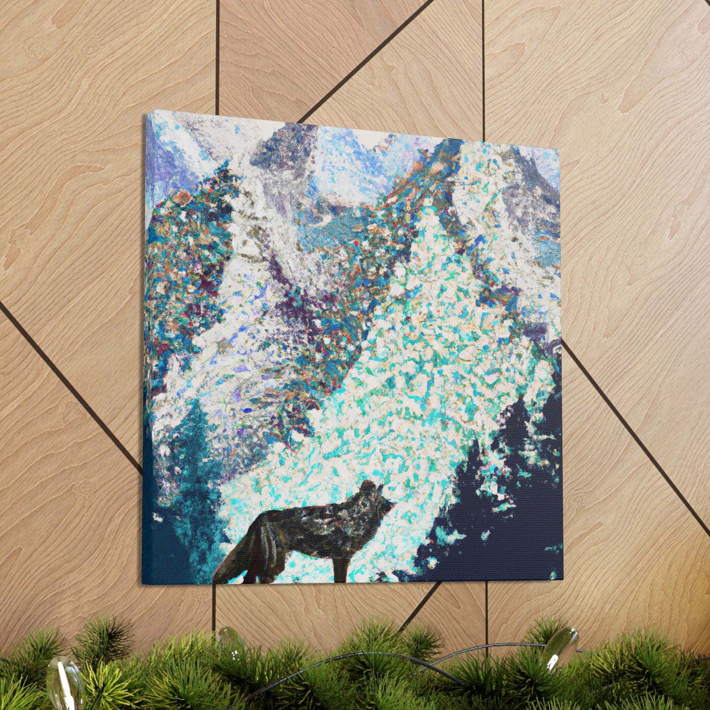 "Wild Wolves in Pointillism" - Canvas