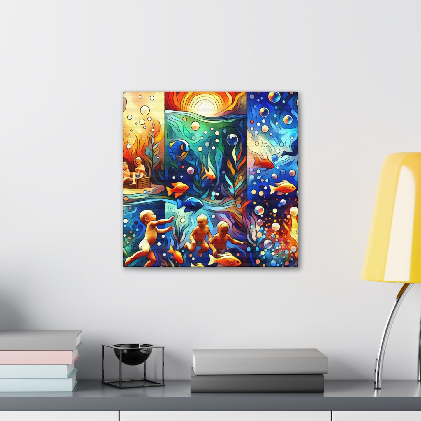 "Vibrant Aquatic Serenity" - Canvas