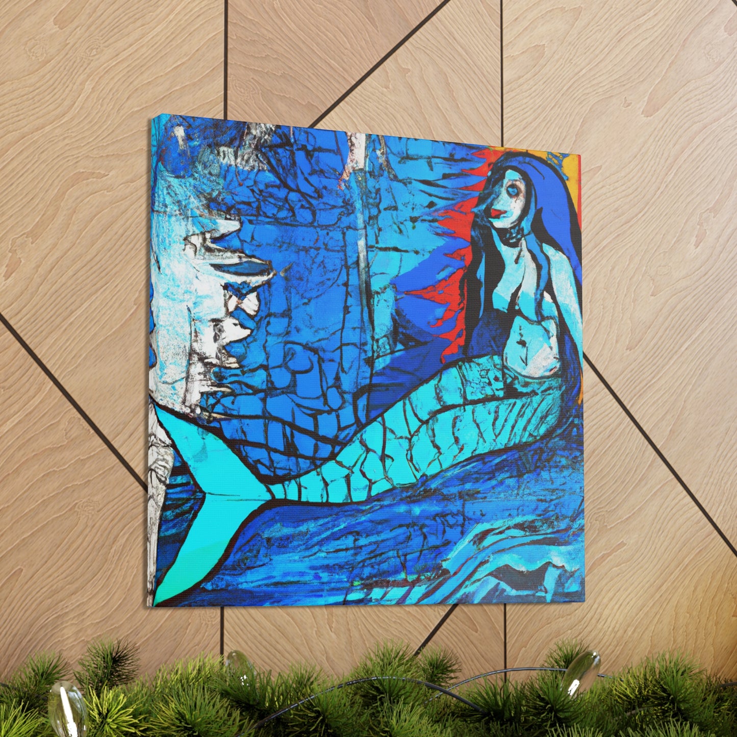 Mermaid in Moonlight - Canvas