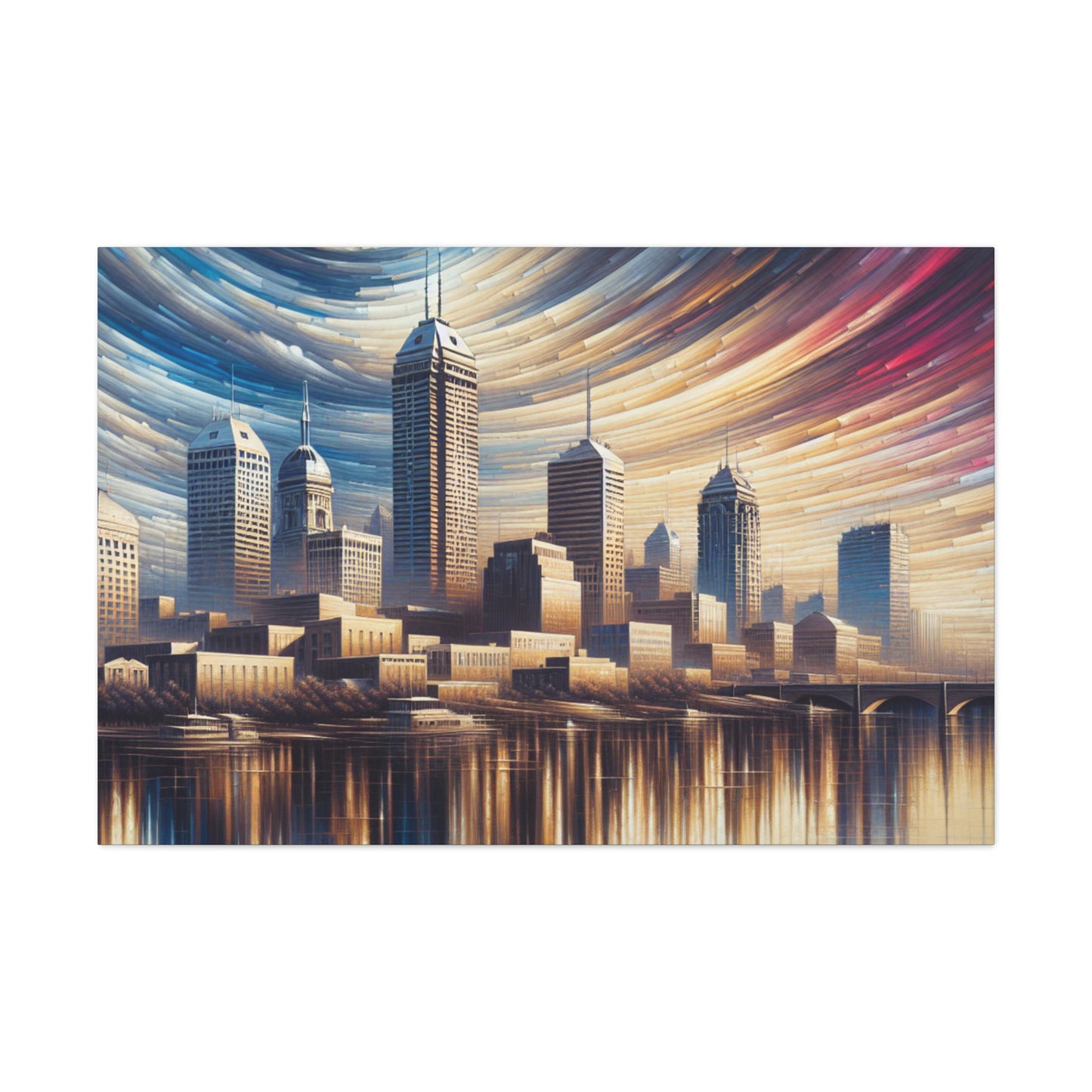 "Urban Mosaic: Indianapolis Reverie" - Canvas