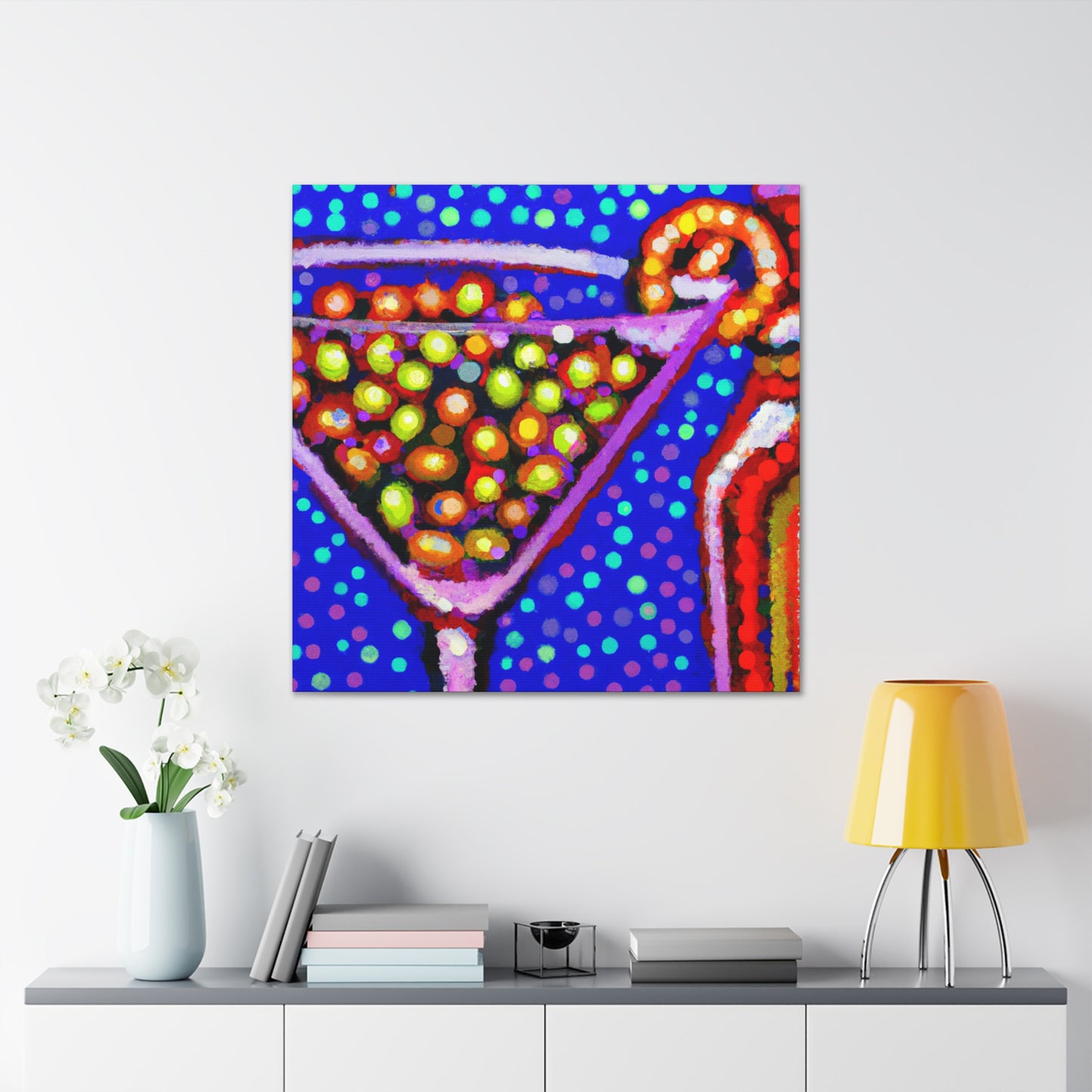 Martini Pointillist Dream - Canvas