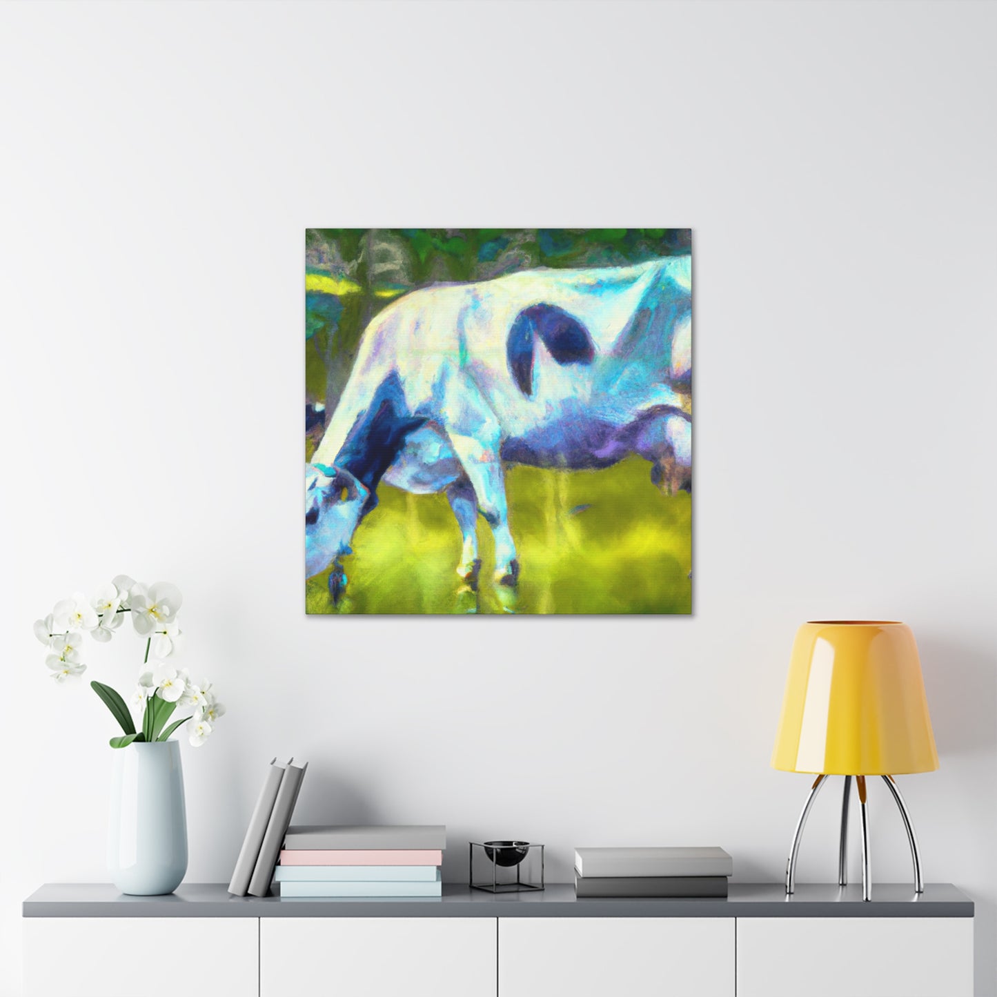 Mooing in Moonlight - Canvas