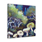 Mushroom Impressionism Scene - Canvas