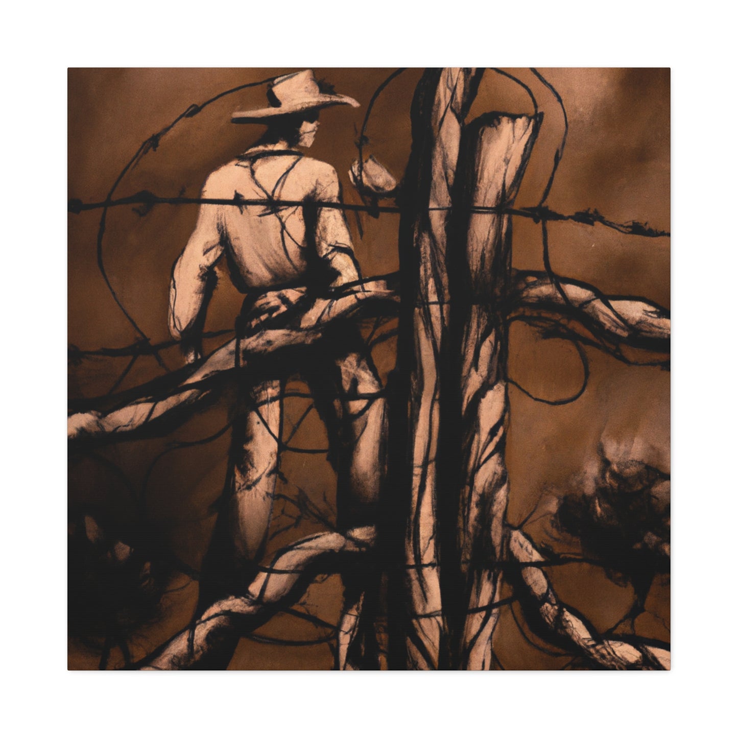 Barbed Wire Fence Dream - Canvas