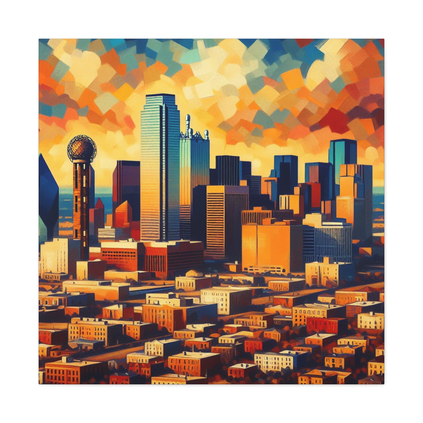 "Urban Enigma: Dallas Skies" - Canvas