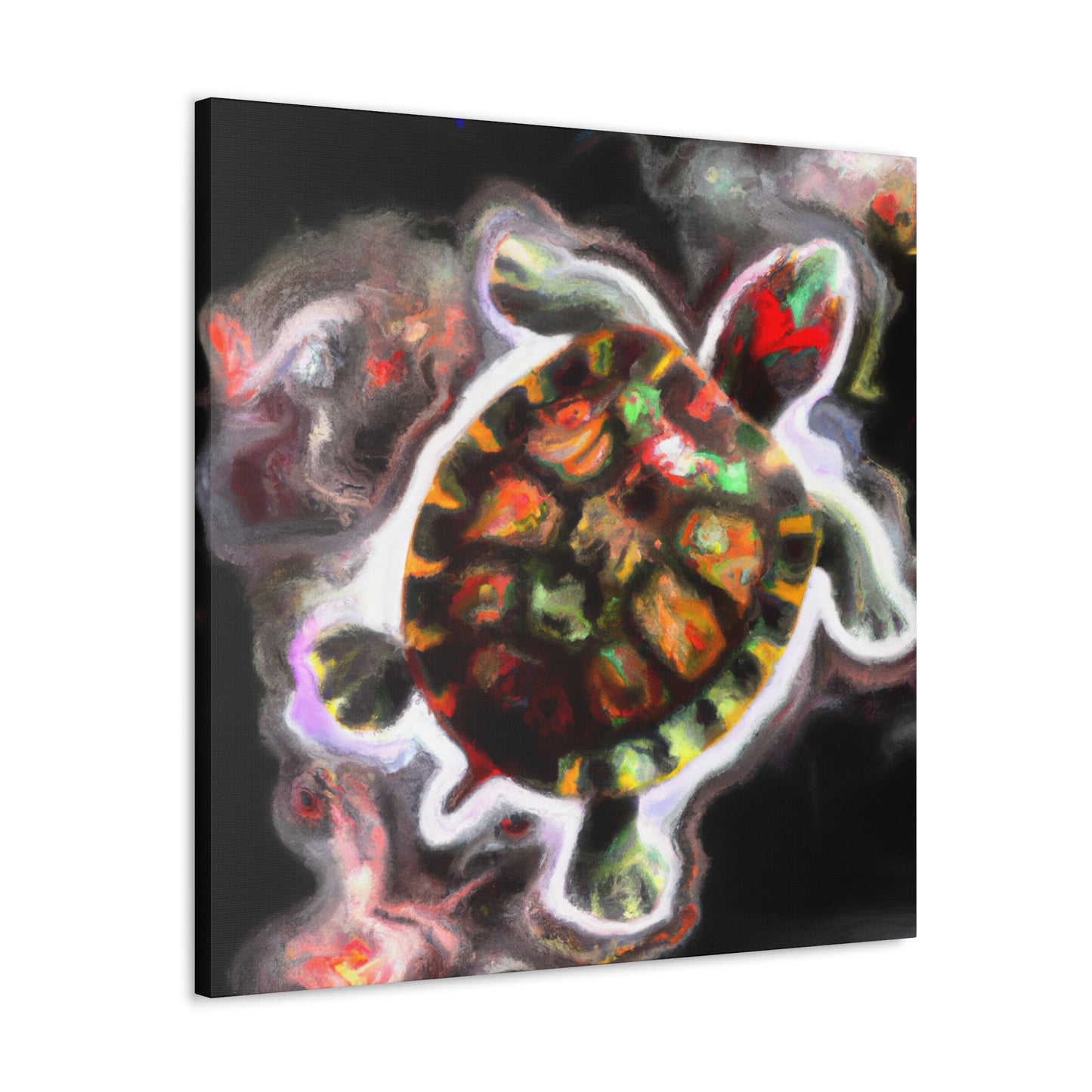 "Turtle of Scarlet Hues" - Canvas