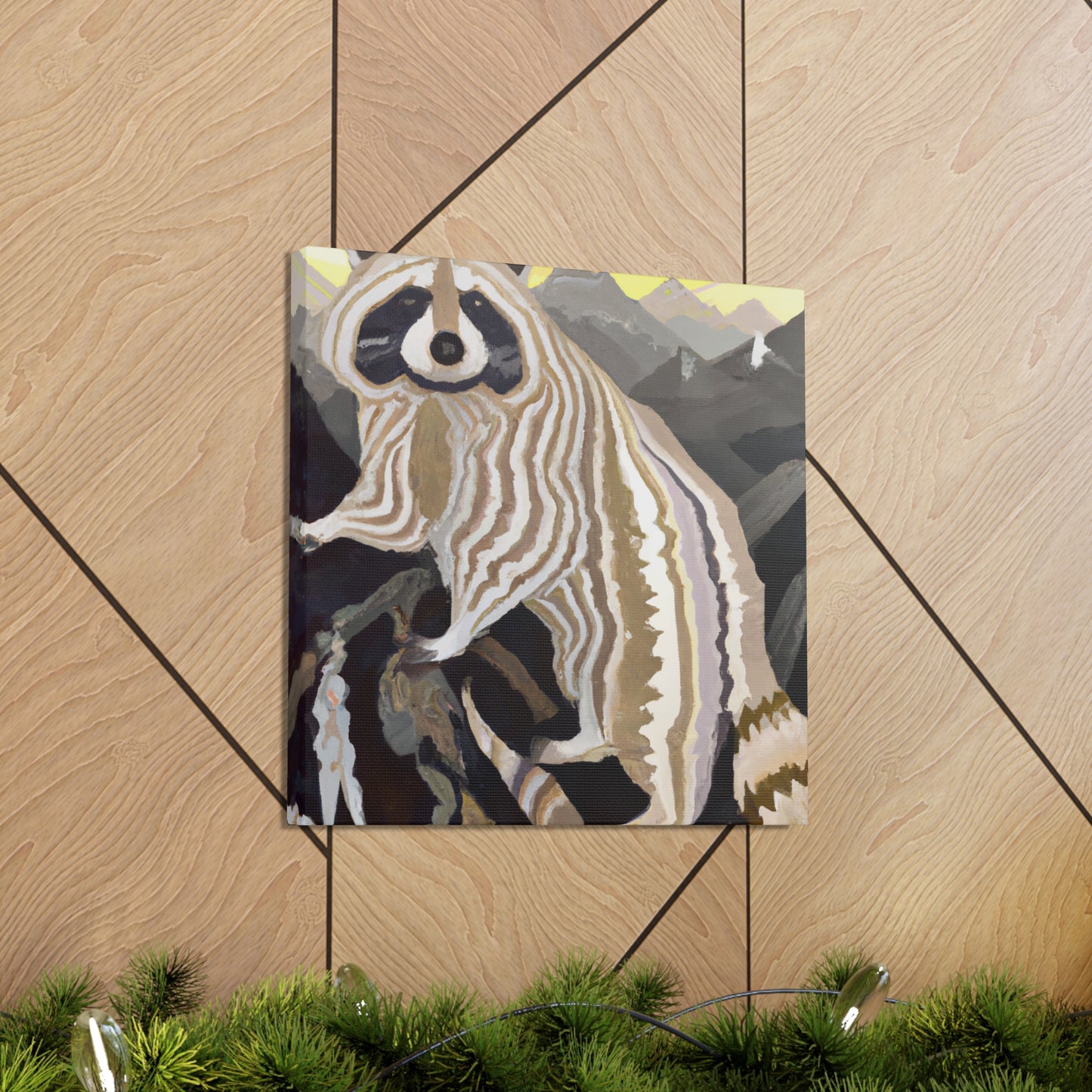 "Raccoon in Deco Style" - Canvas