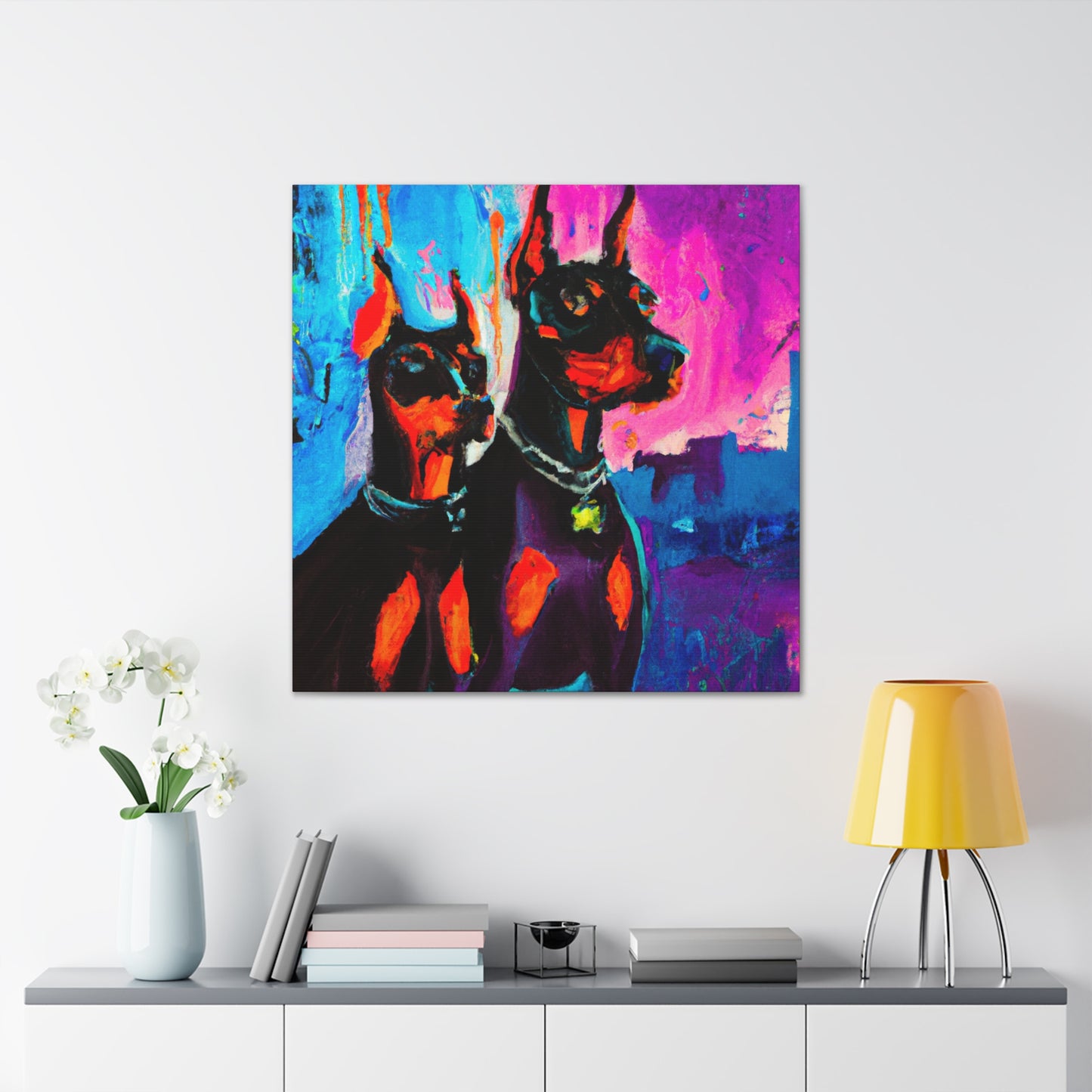 Rocking Doberman Art - Canvas