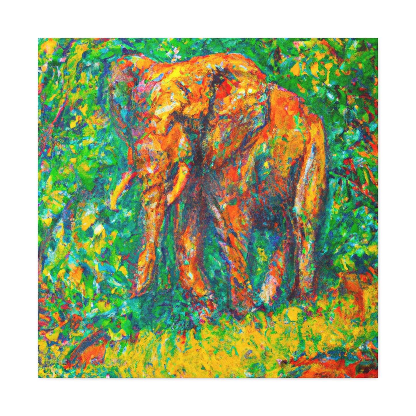 "Elephant in Impressionism" - Canvas