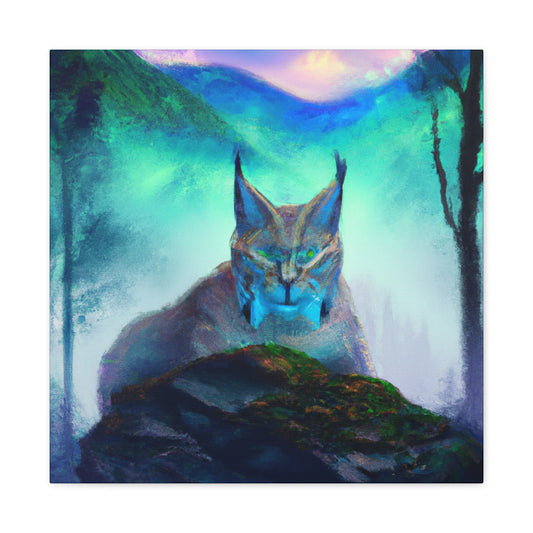 "Bobcat in Moonlight Glow" - Canvas