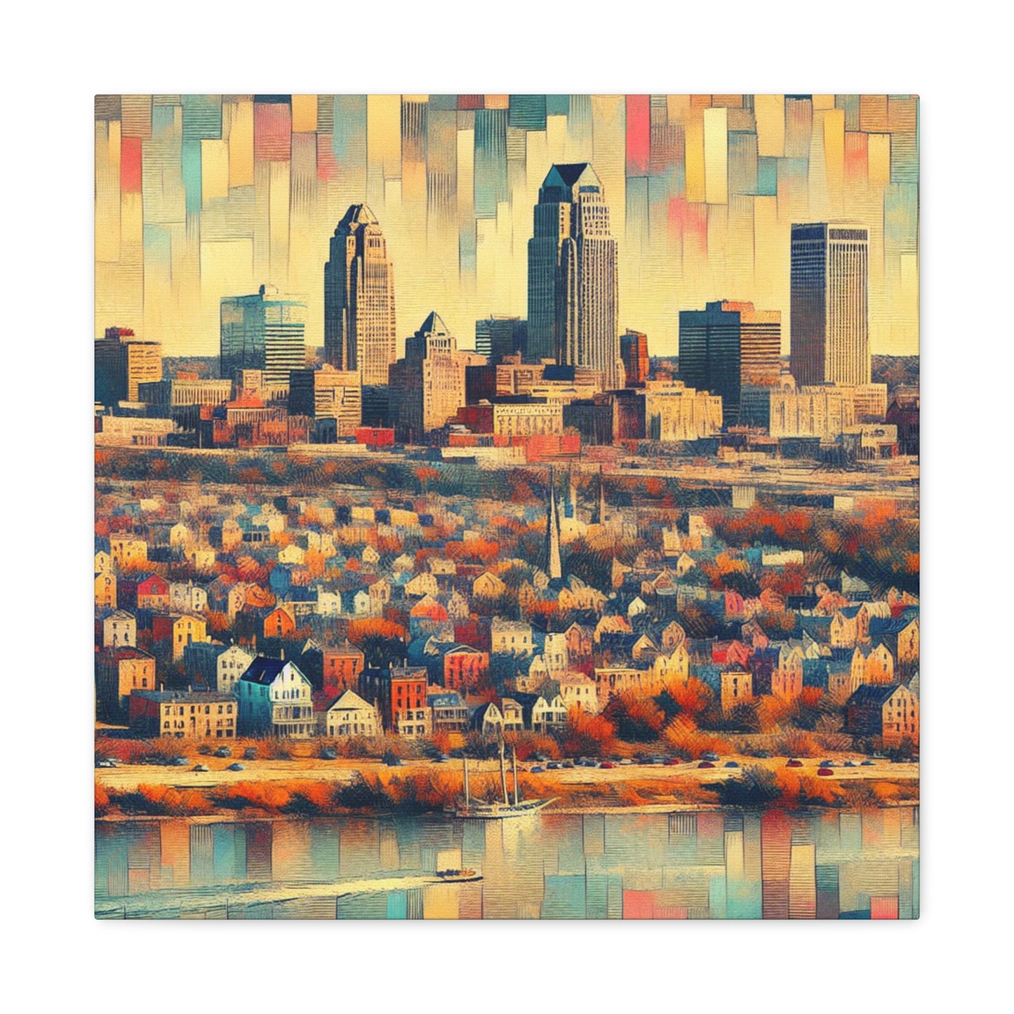 "Vibrant Hues of Omaha" - Canvas