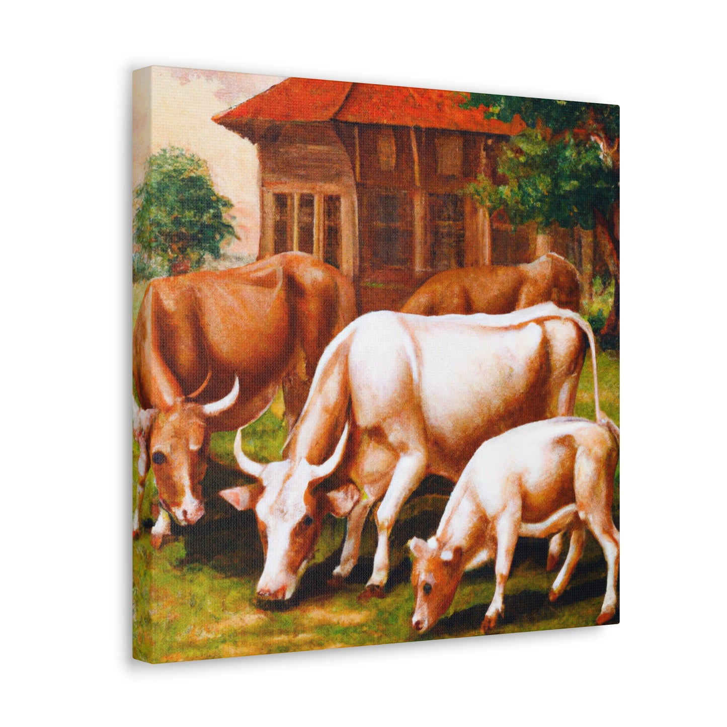 Cows in a Meadow - Canvas