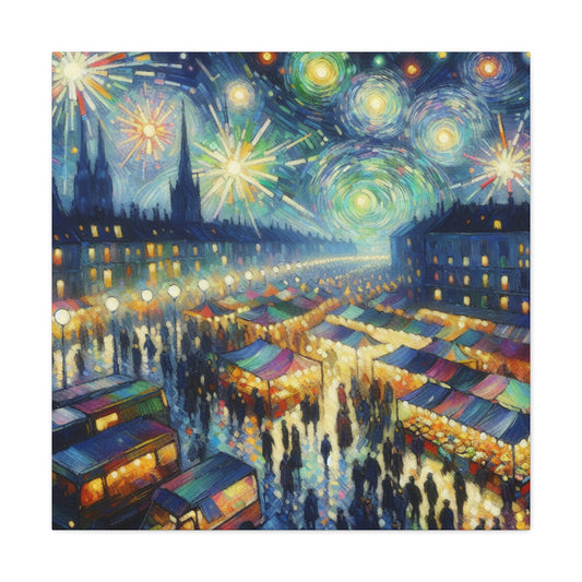 "Vibrant Night Revelry" - Canvas