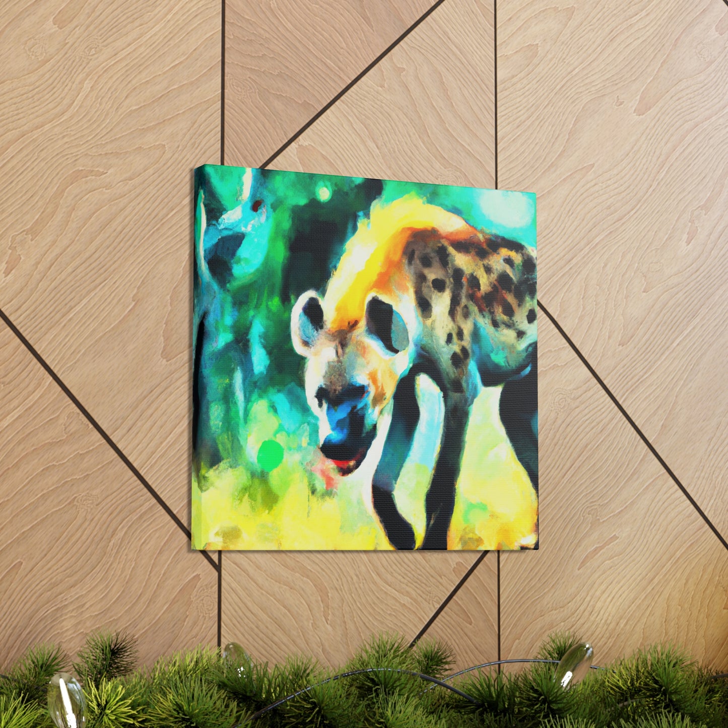 A Hyena's Illuminated Smile - Canvas