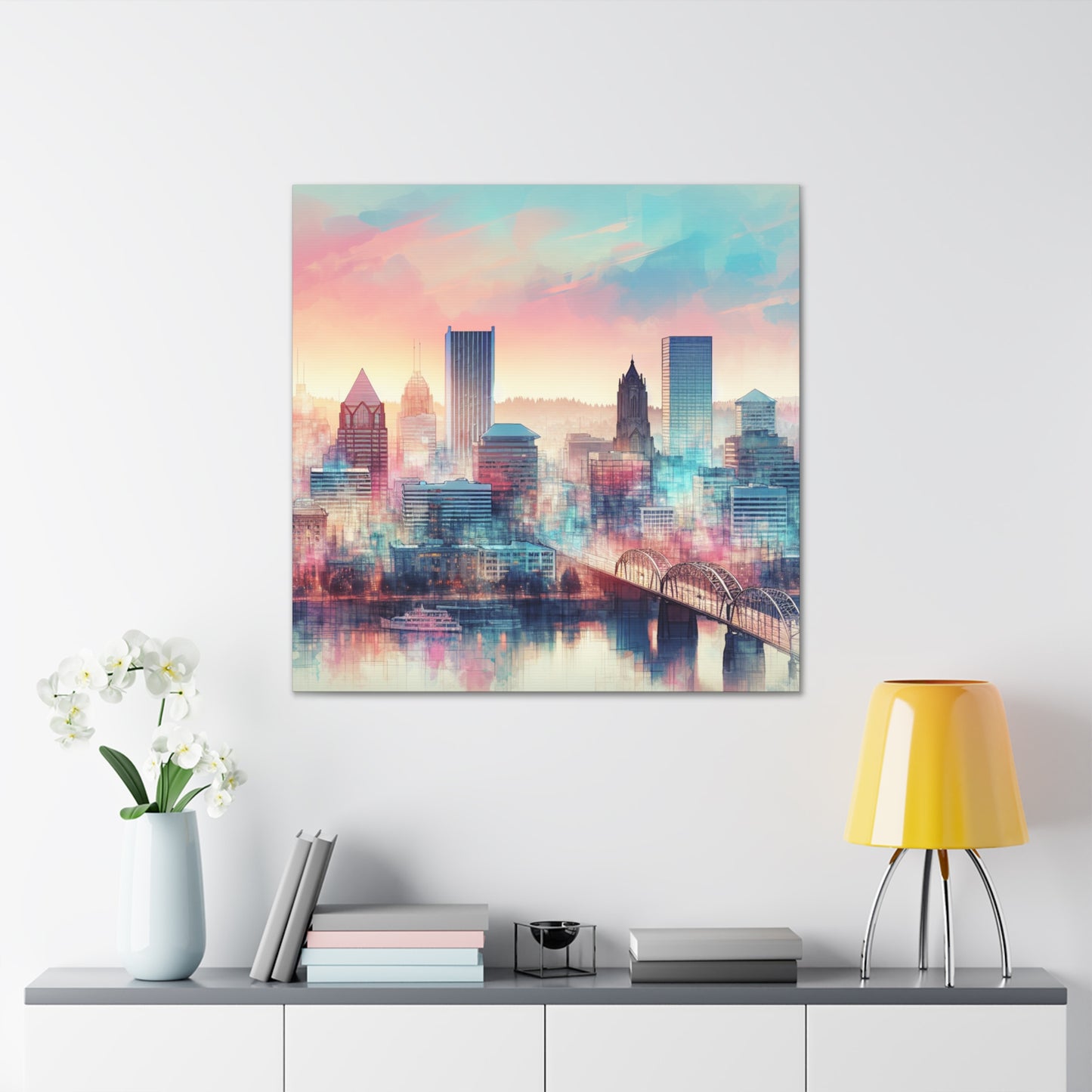 "Urban Symphony in Pixels" - Canvas