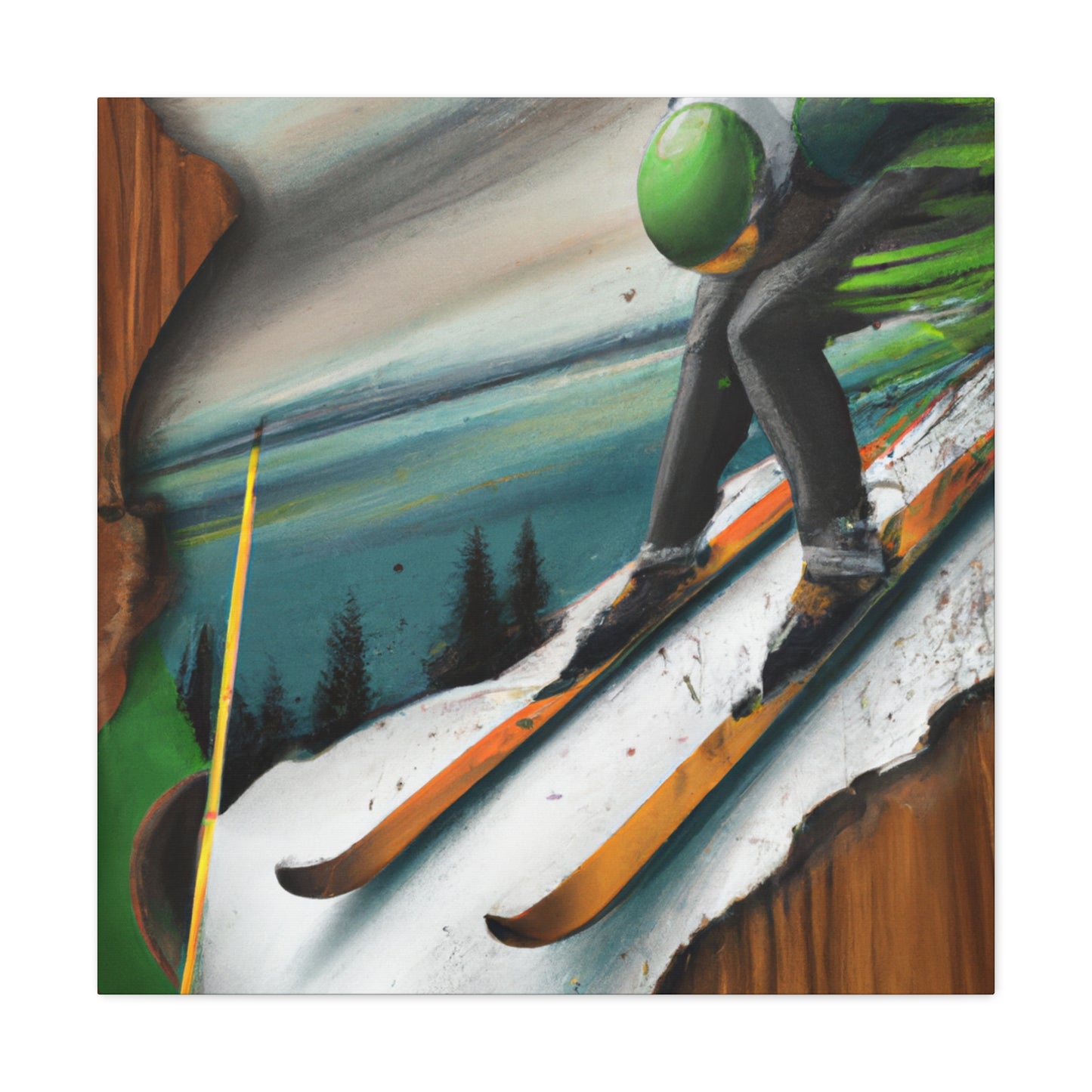 Skiing the White slopes - Canvas