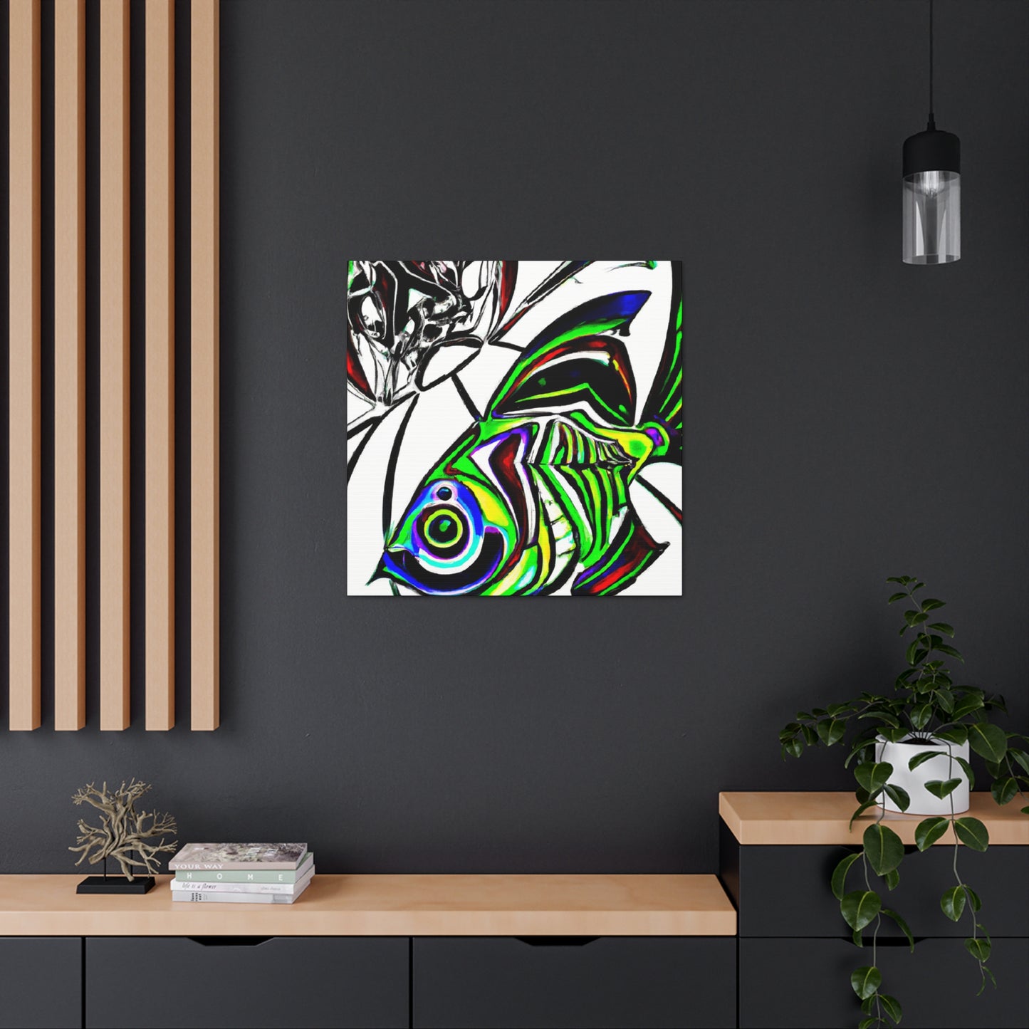 "Rainbow Fish in Deco" - Canvas