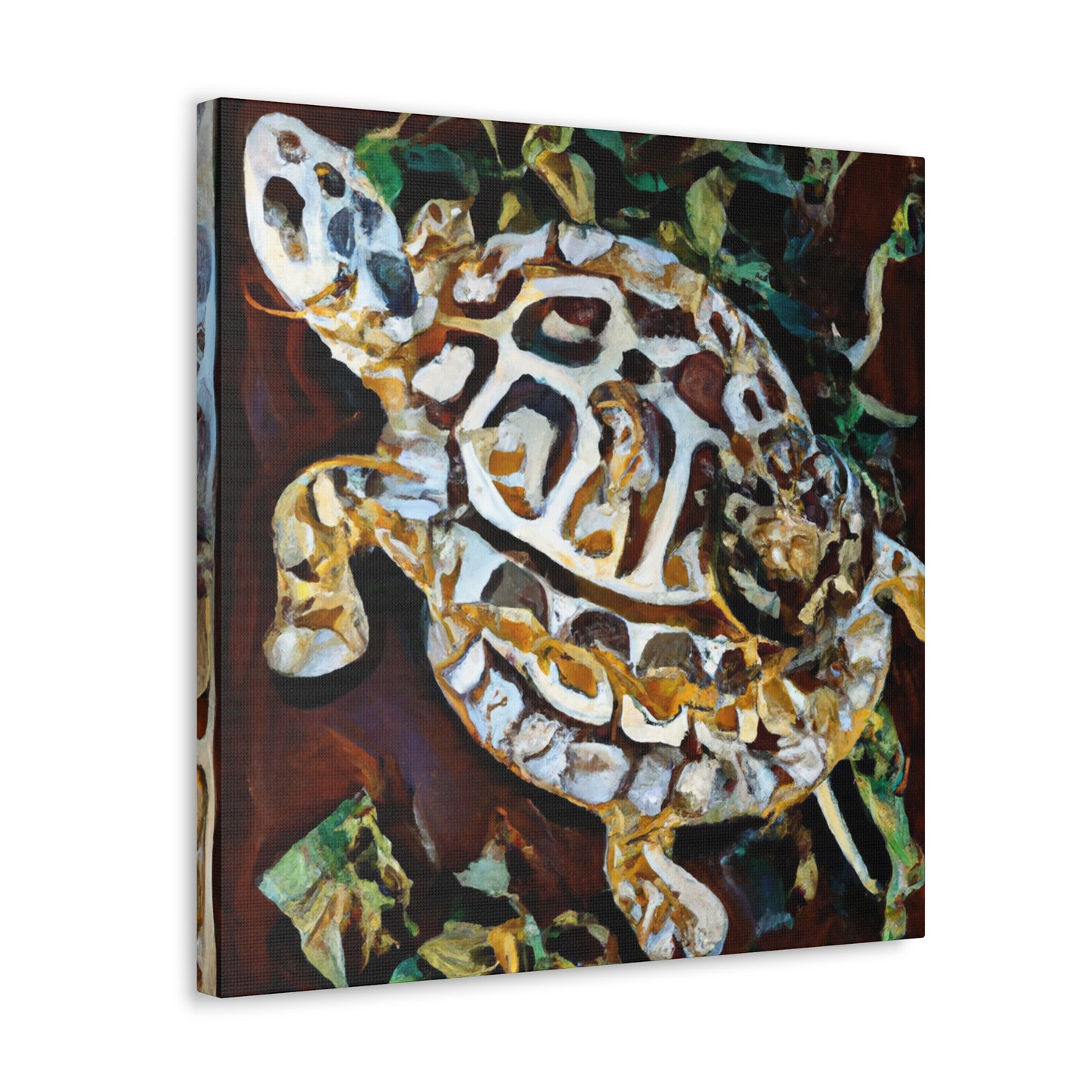 "Box Turtle in Bloom" - Canvas