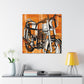 "Motorcycle Meets Art Deco" - Canvas