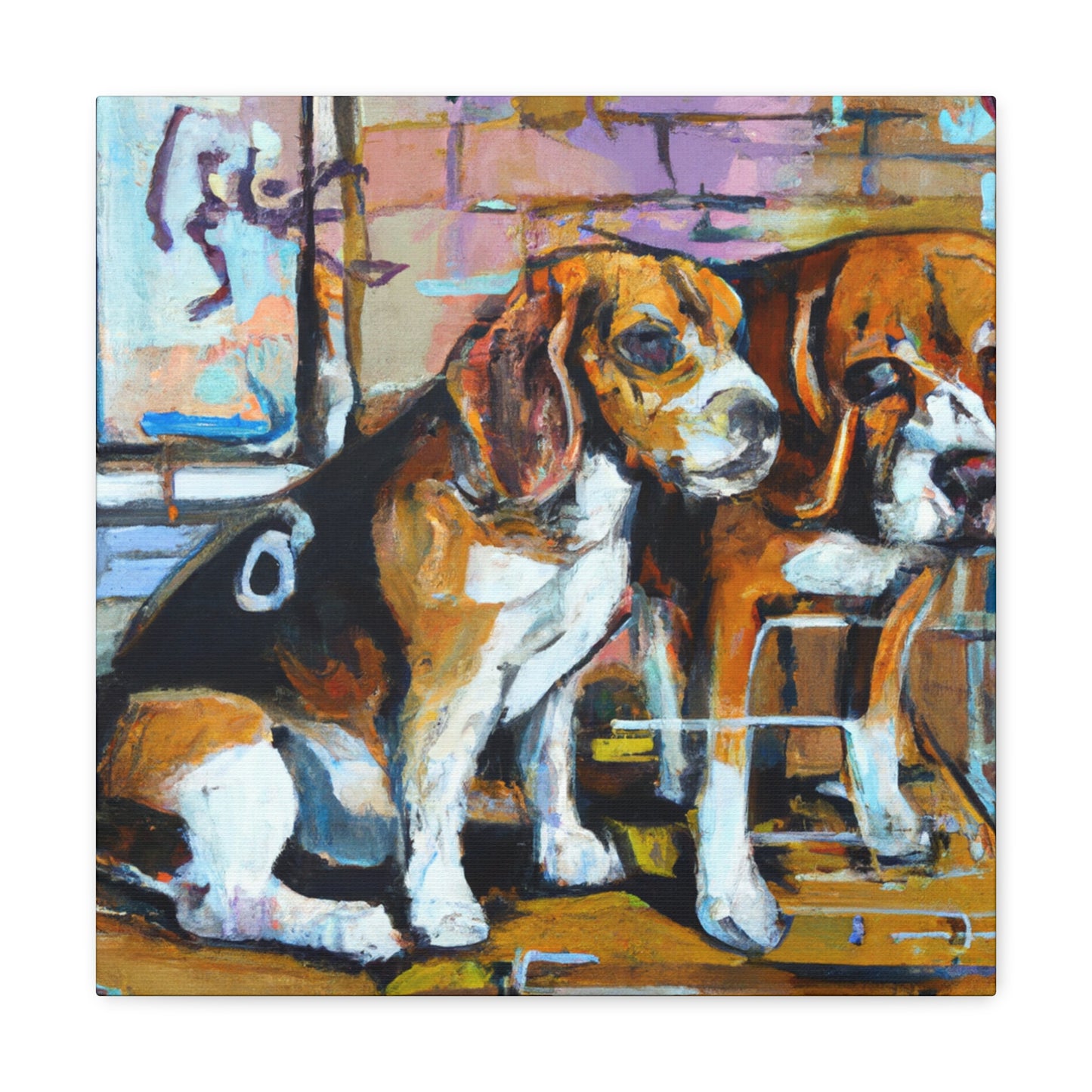 "Beagle and the City" - Canvas