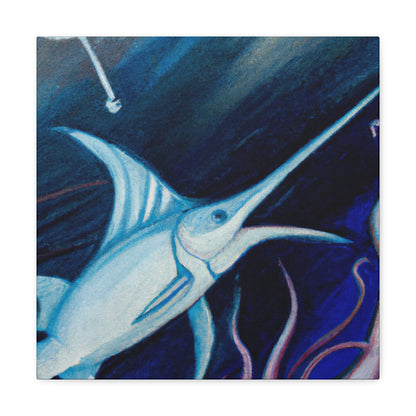 "Swimming Swordfish Splendor" - Canvas