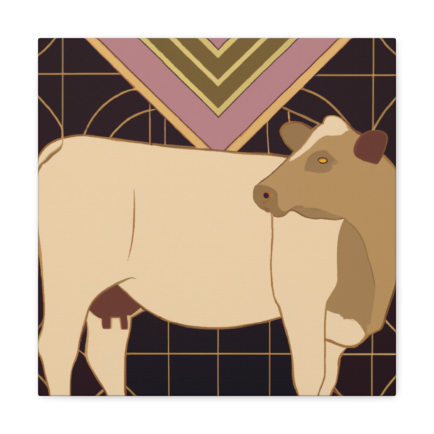 "Pastoral Art Deco Jersey" - Canvas