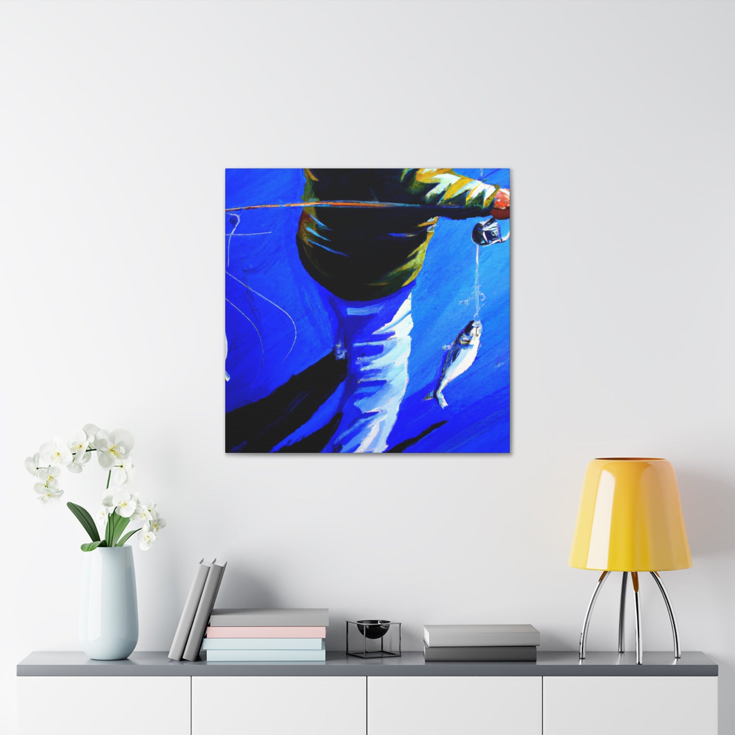 Fishing in Moonlight. - Canvas