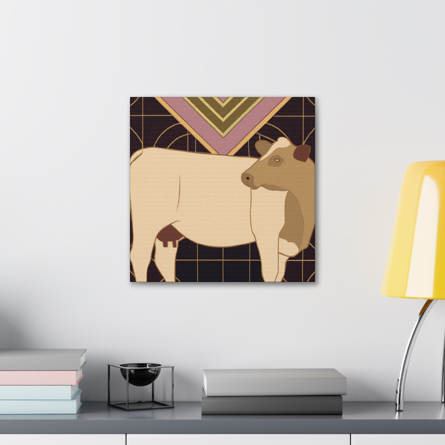 "Pastoral Art Deco Jersey" - Canvas