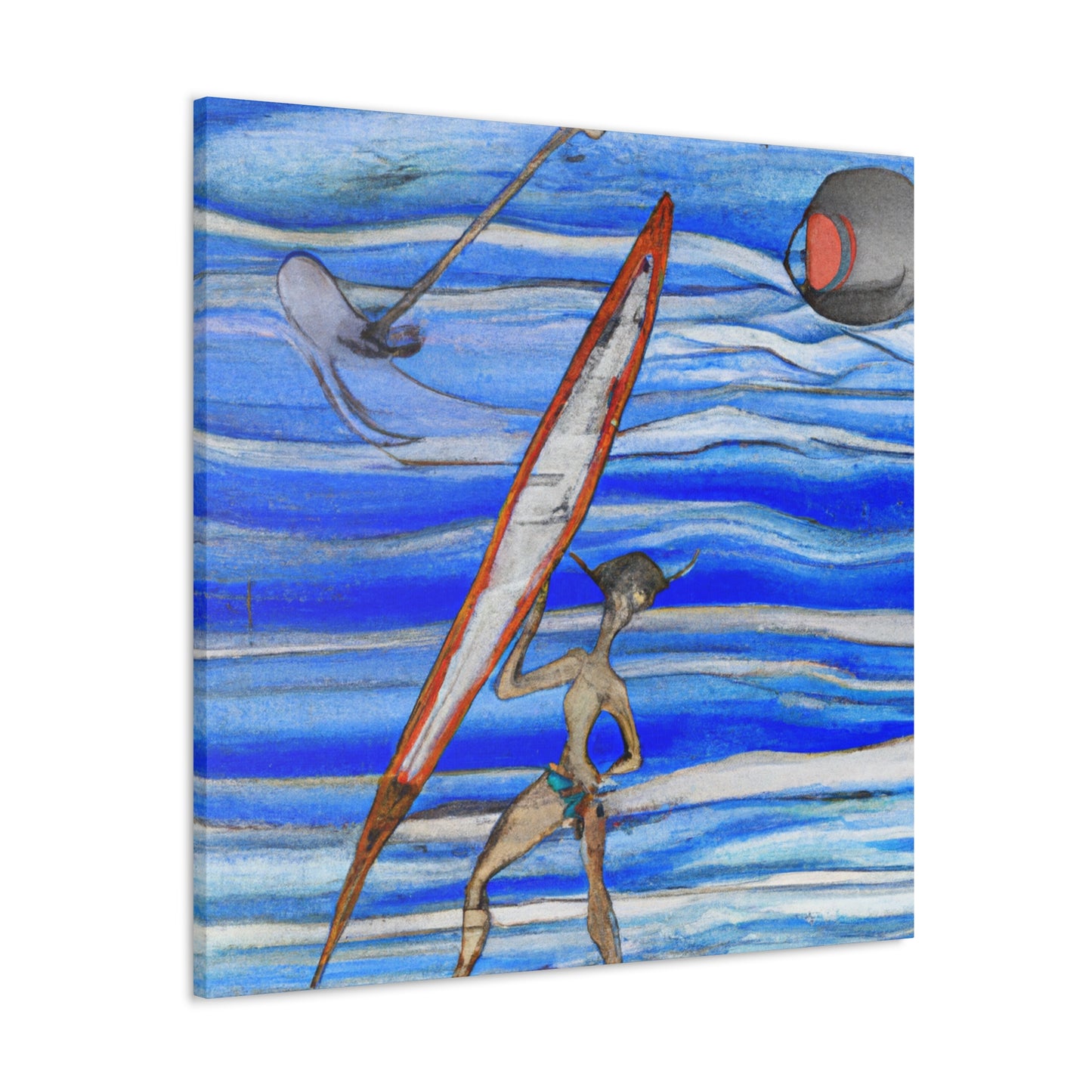 Surfers Ride the Wave - Canvas