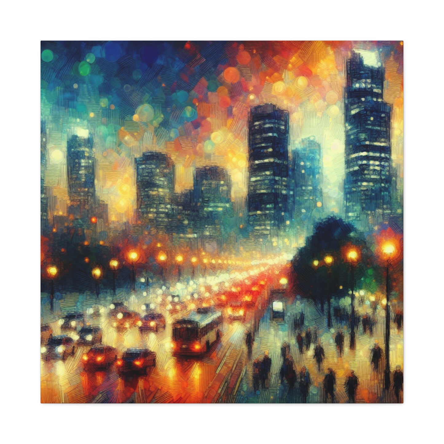 Nighttime Urban Symphony - Canvas