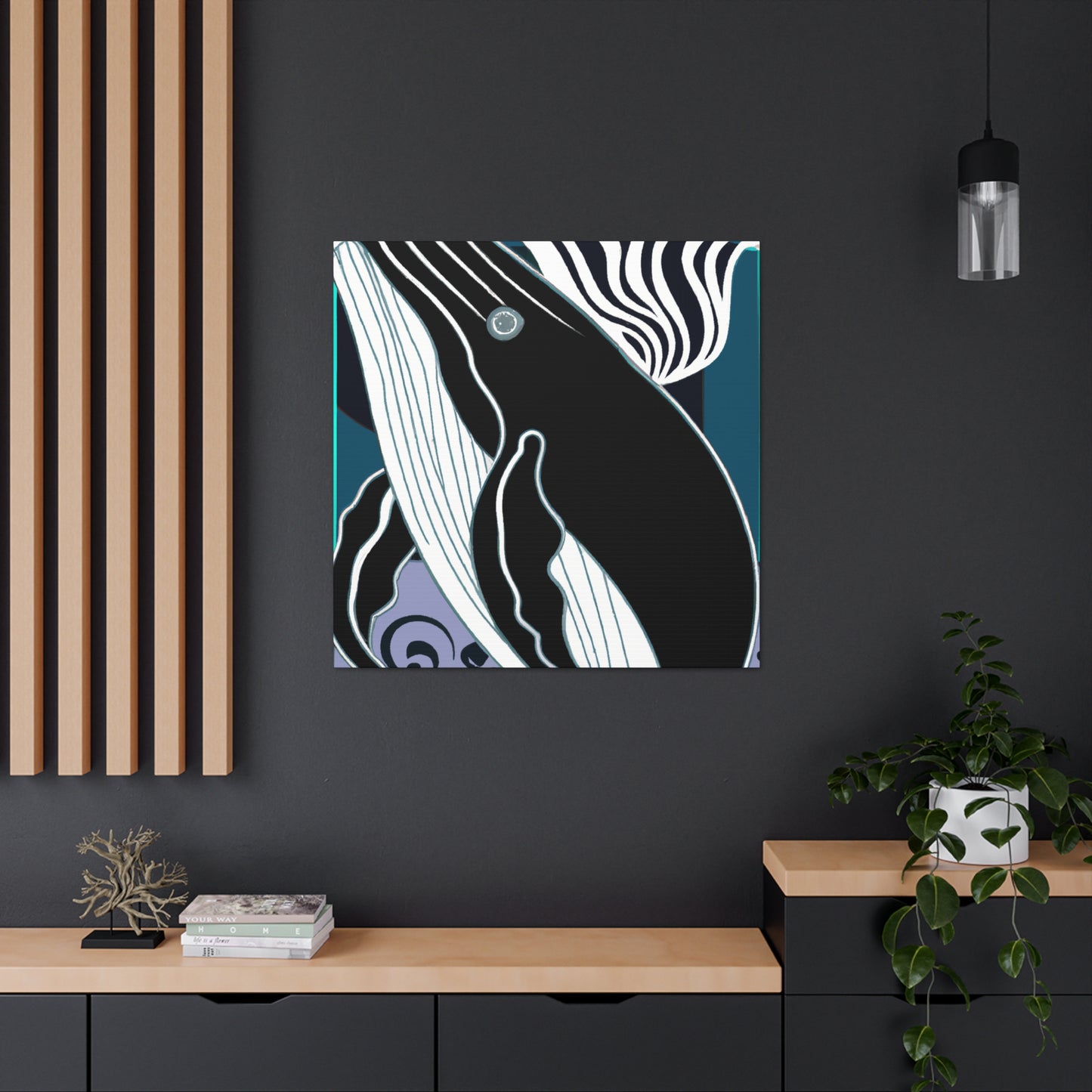 "Humpback Whale Deco Bliss" - Canvas