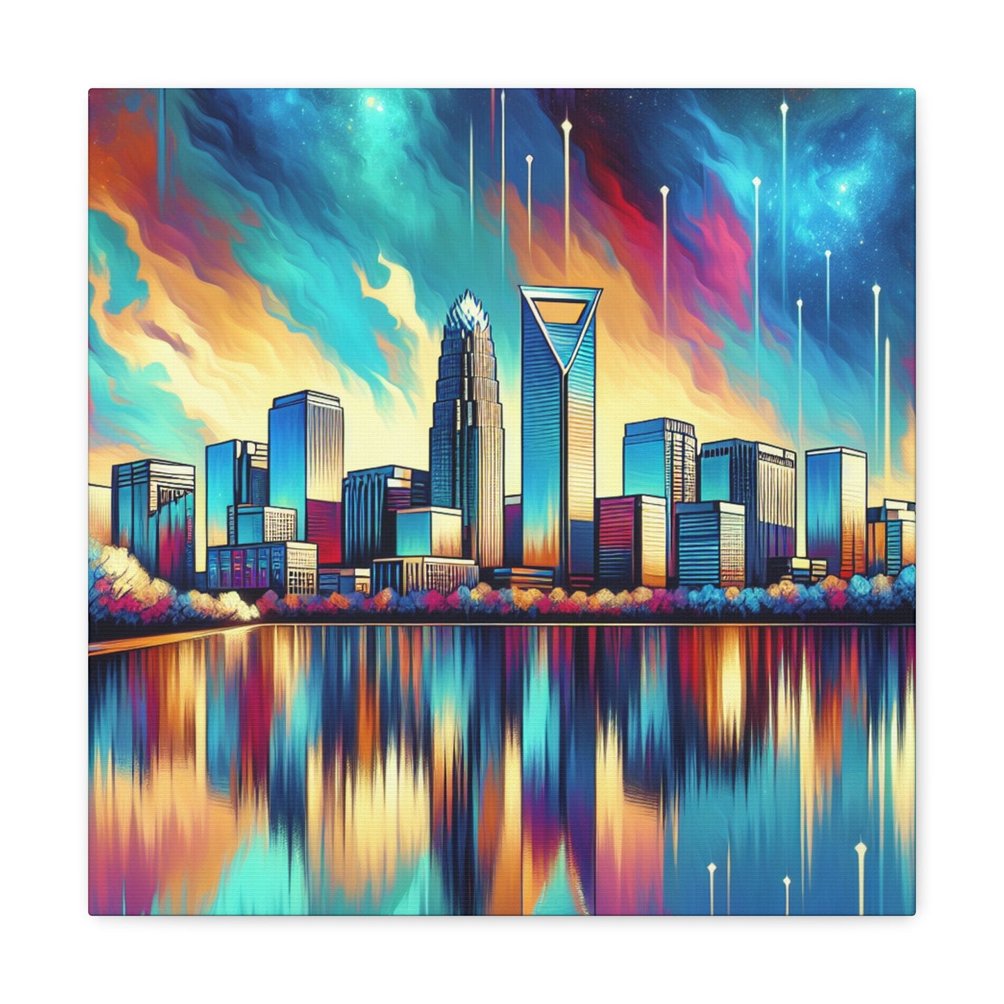 "Charlotte's Vibrant Urban Canvas" - Canvas