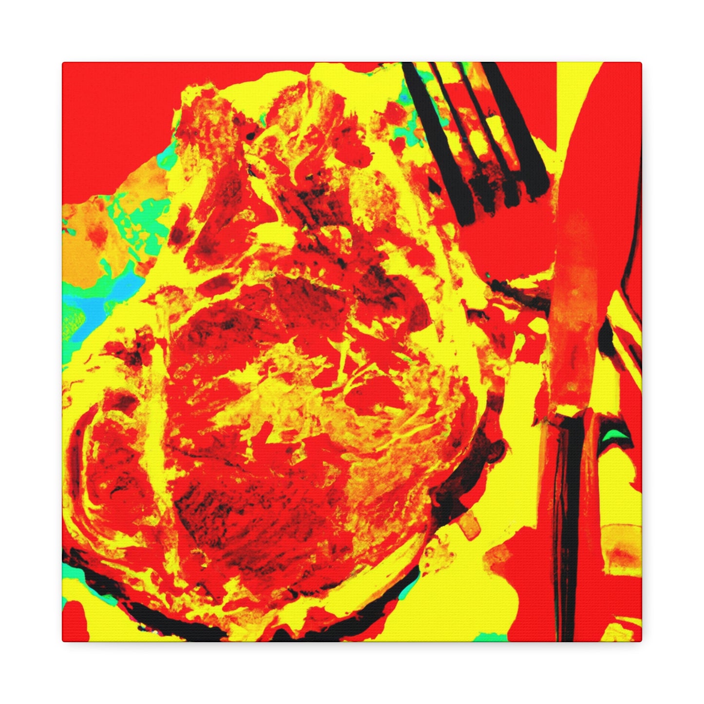 Steak Sizzles Pop Art - Canvas