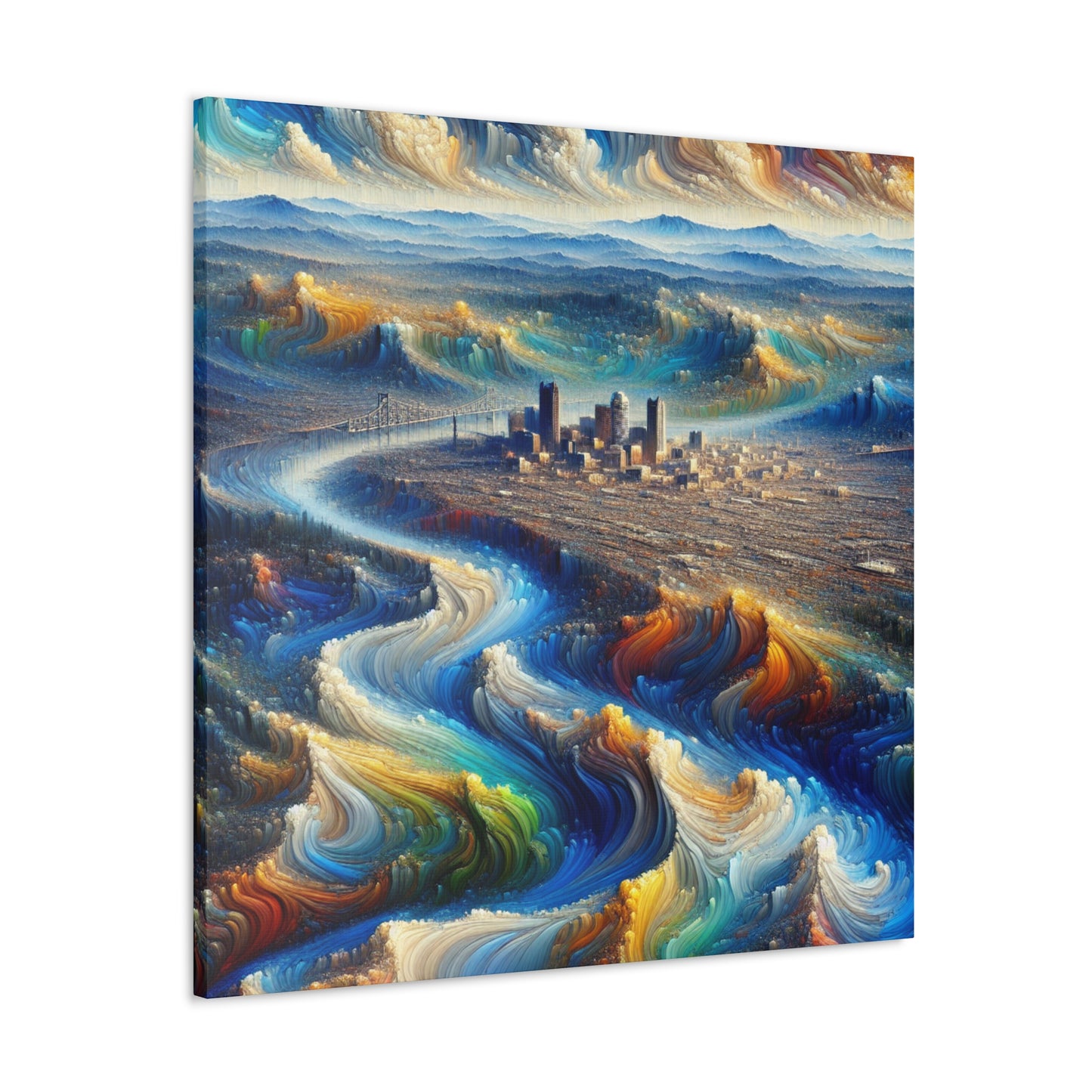 Golden River Shimmer - Canvas