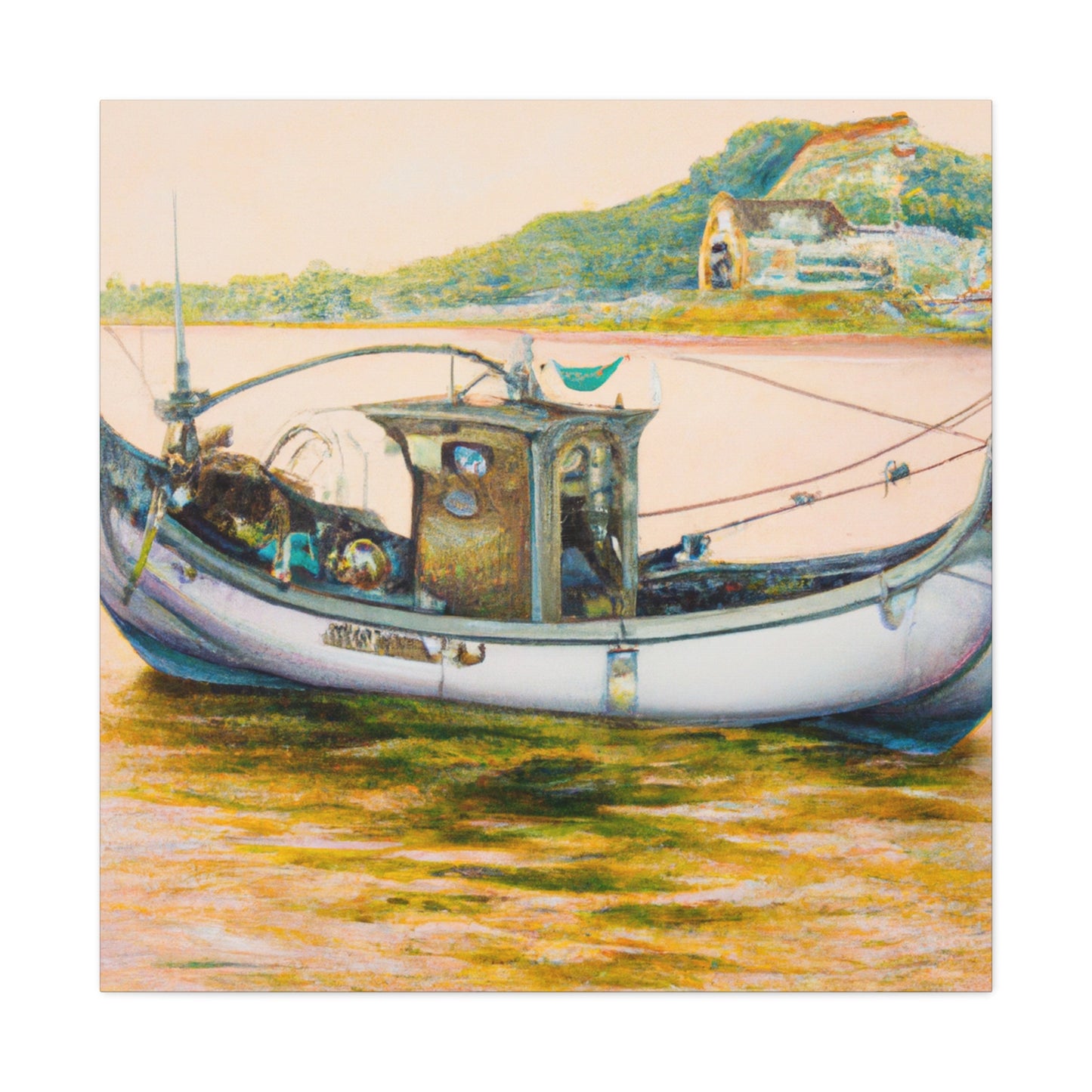 Fishing at Sea Reflected - Canvas