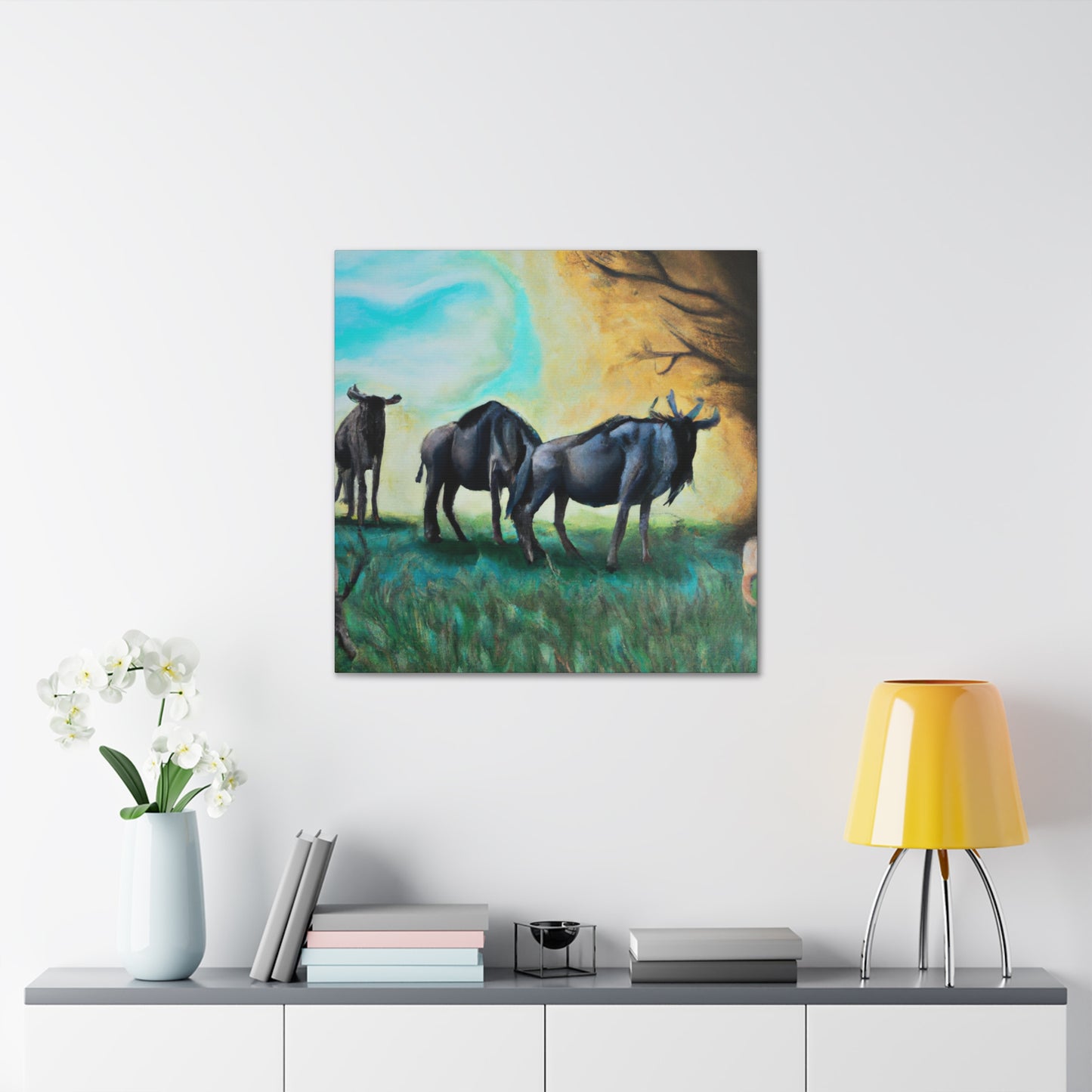 Wildebeest on Wildland - Canvas