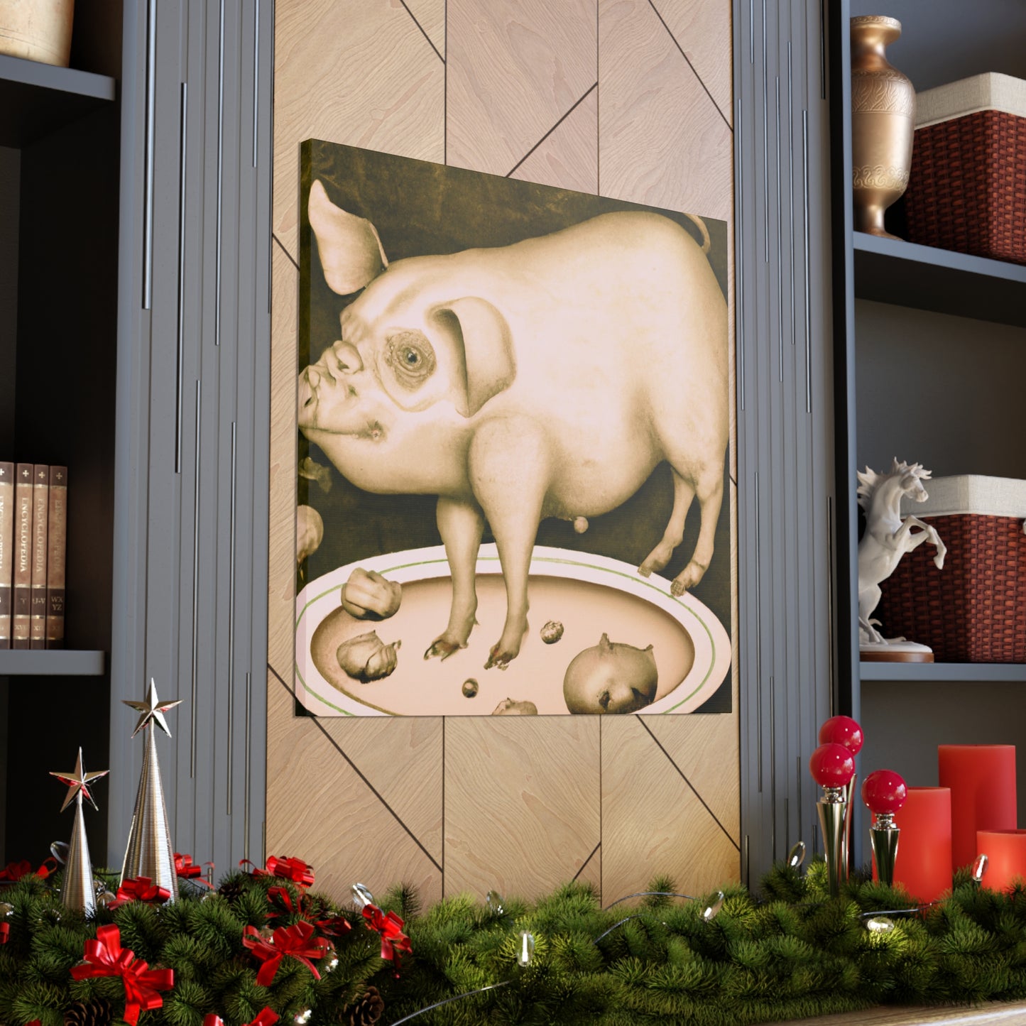 Pig with Grandeur. - Canvas