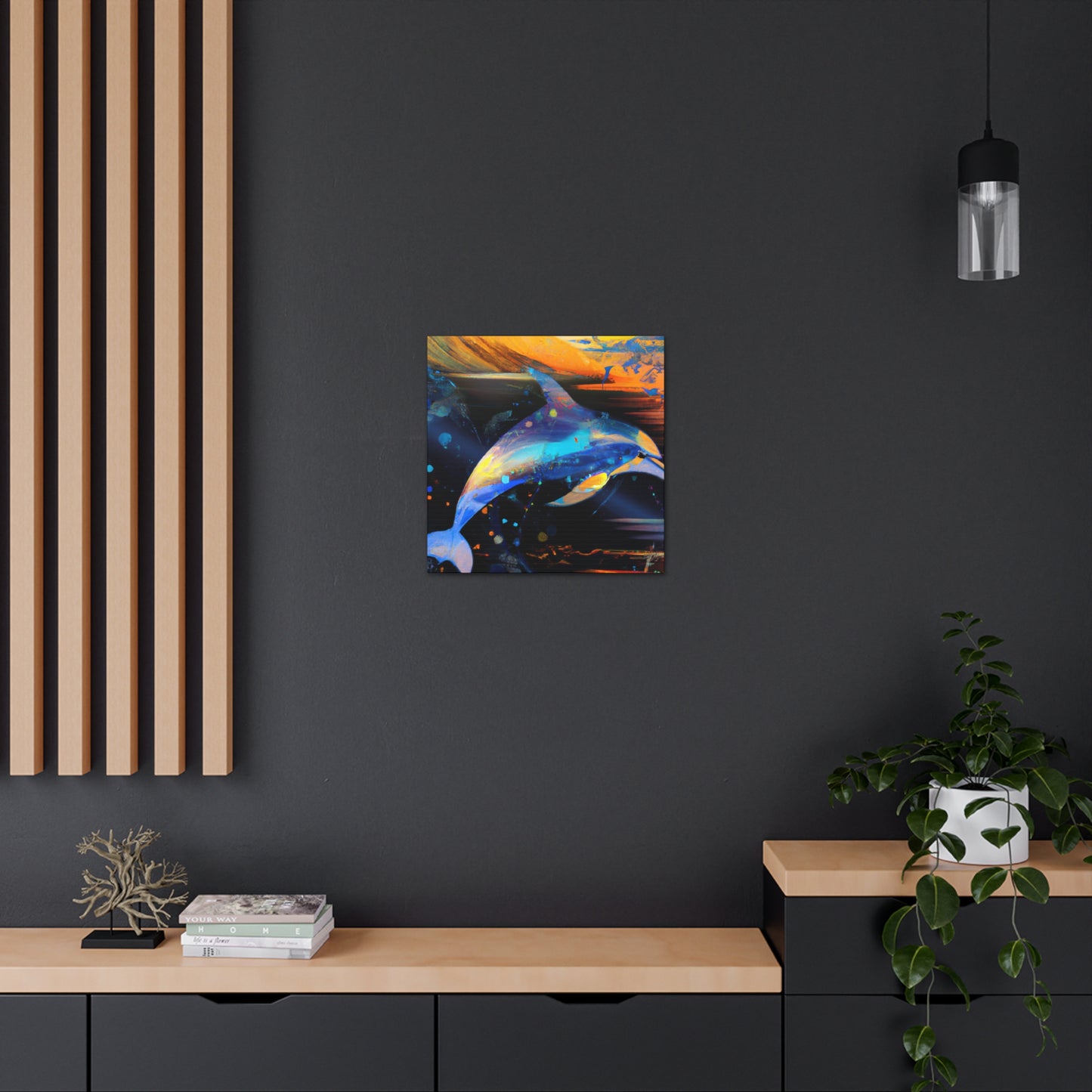 Dolphin Swim Seascape - Canvas