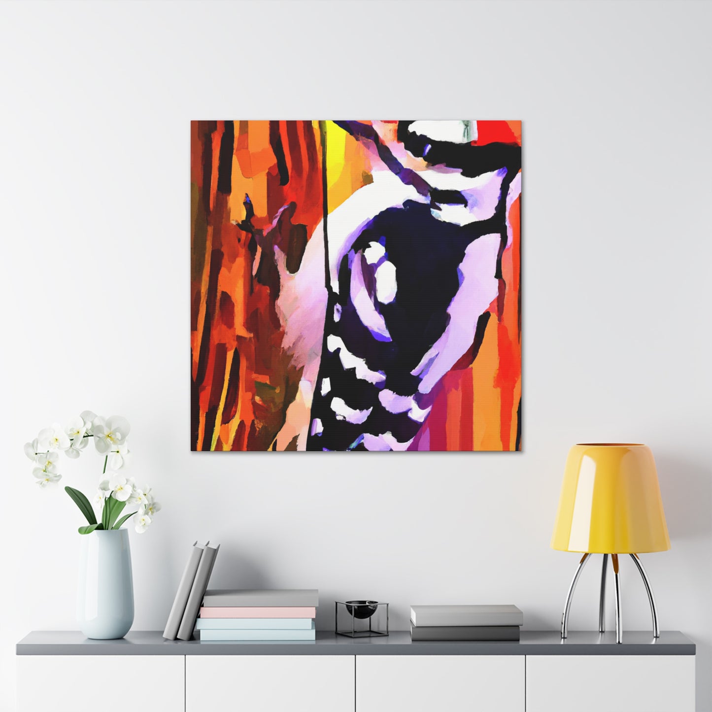 "Downy Woodpecker Wishes" - Canvas