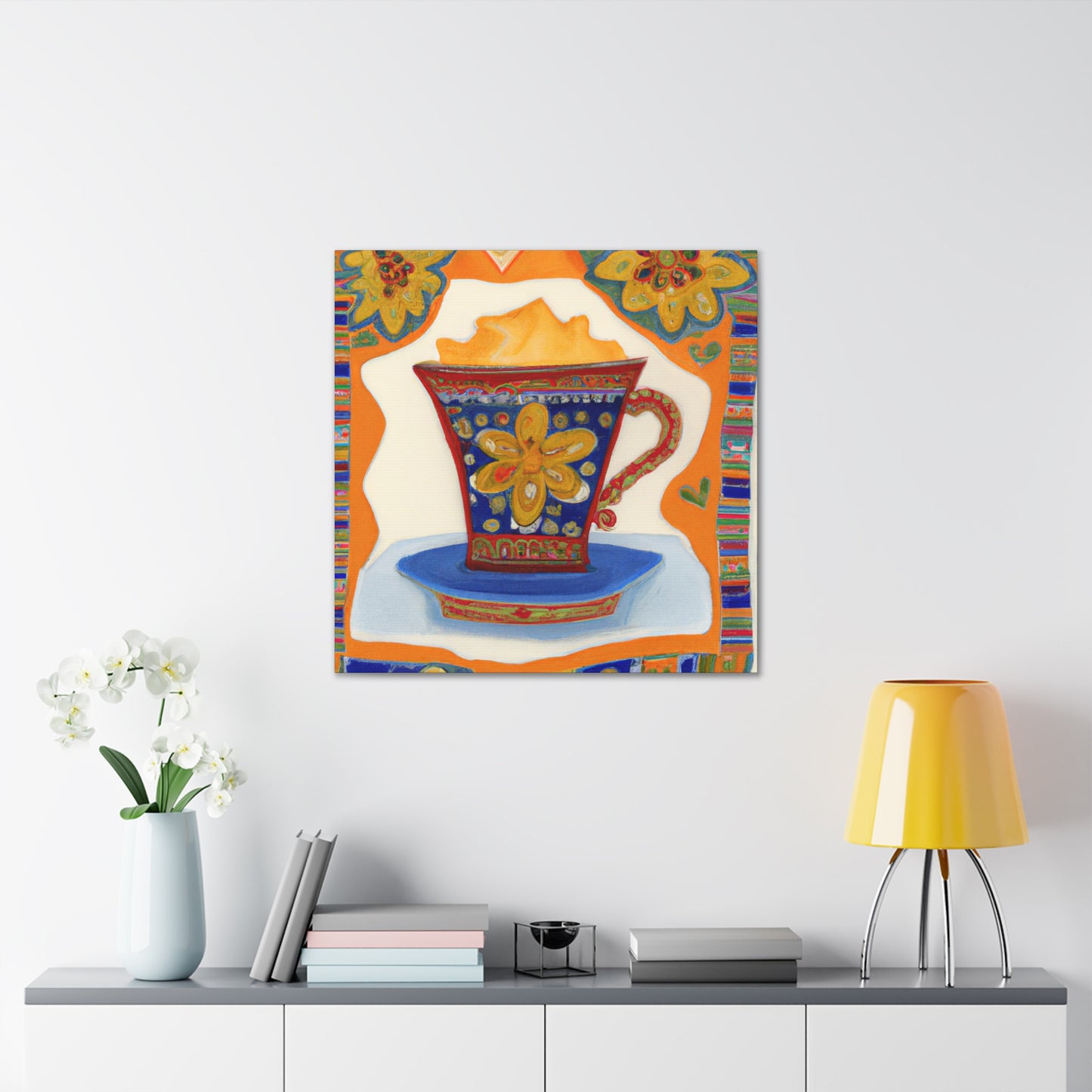 Cappuchino Folk Art Portrait - Canvas