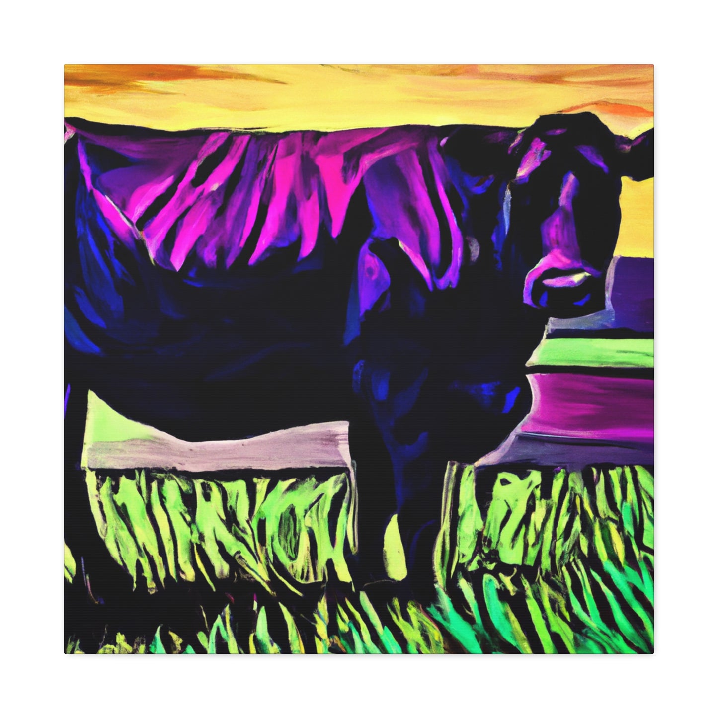 "Herd of Black Angus" - Canvas