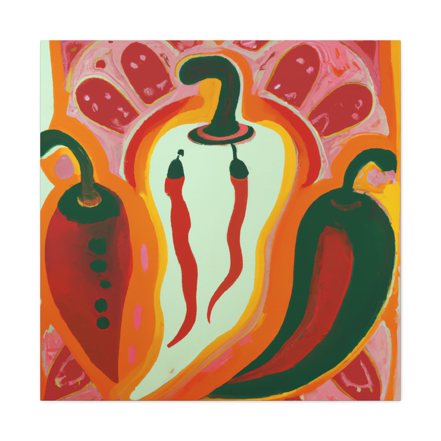 "Colorful Harvest Peppers" - Canvas