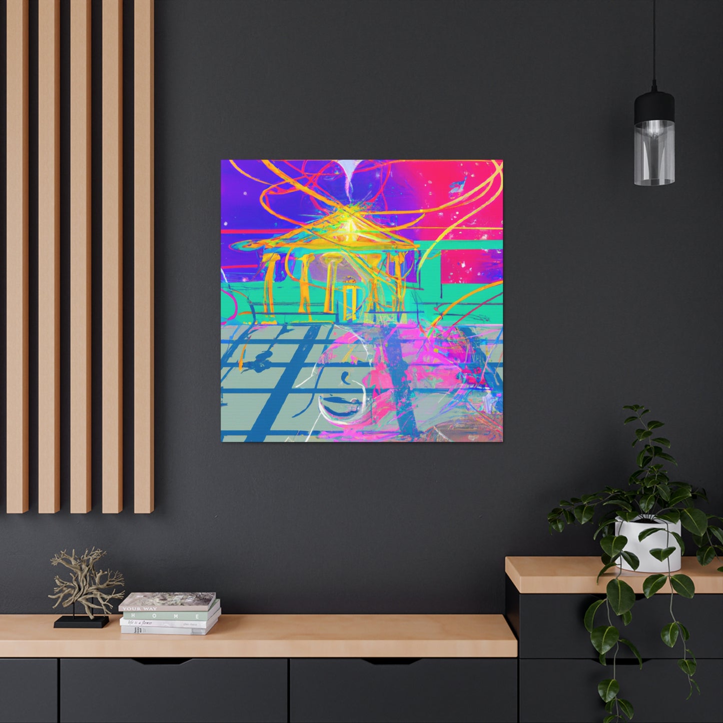 Vibrant Technological Triptych - Canvas