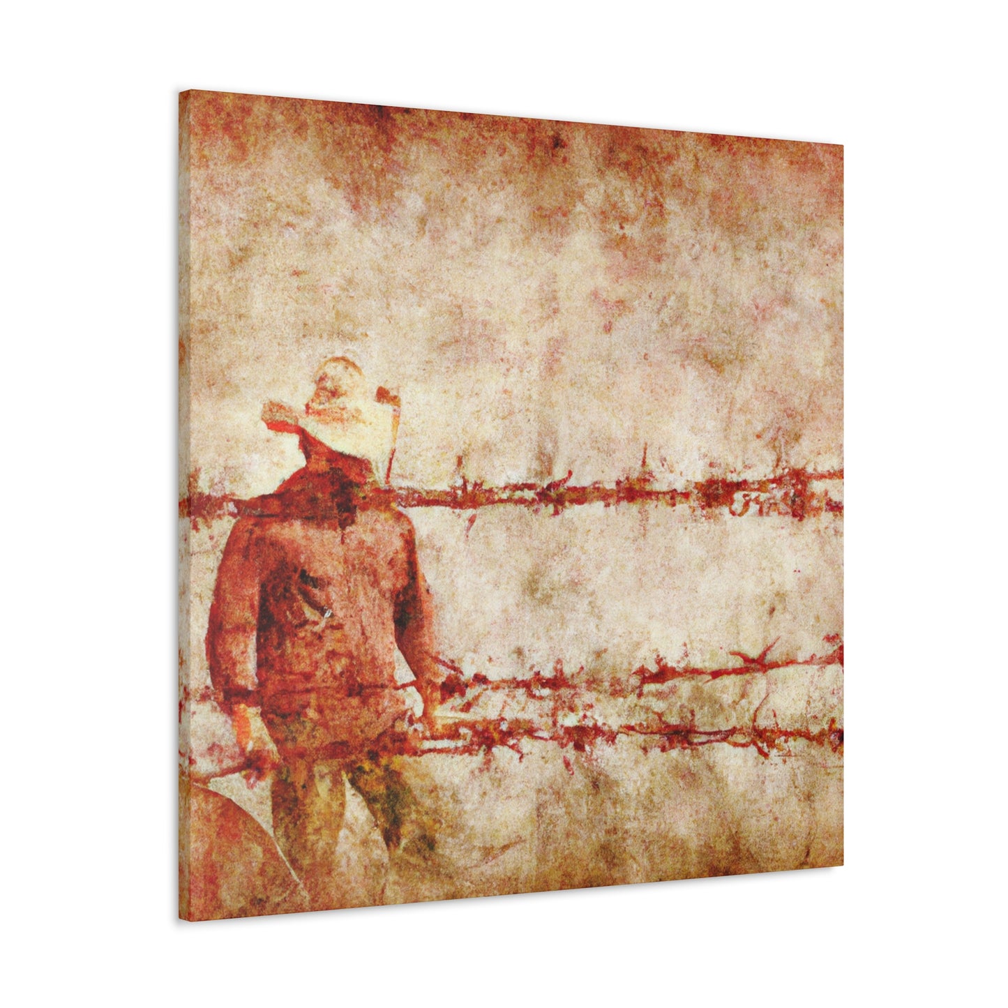 "Barbed Wire Stillness". - Canvas